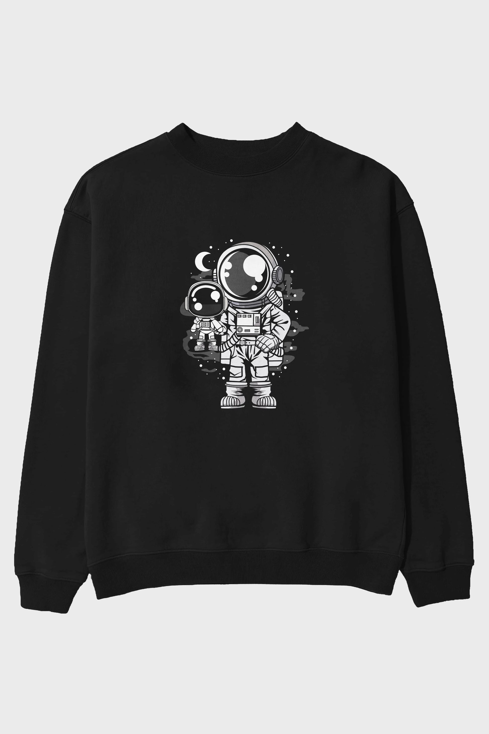 Astronaut And His Doll Ön Baskılı Oversize Sweatshirt Erkek Kadın Unisex