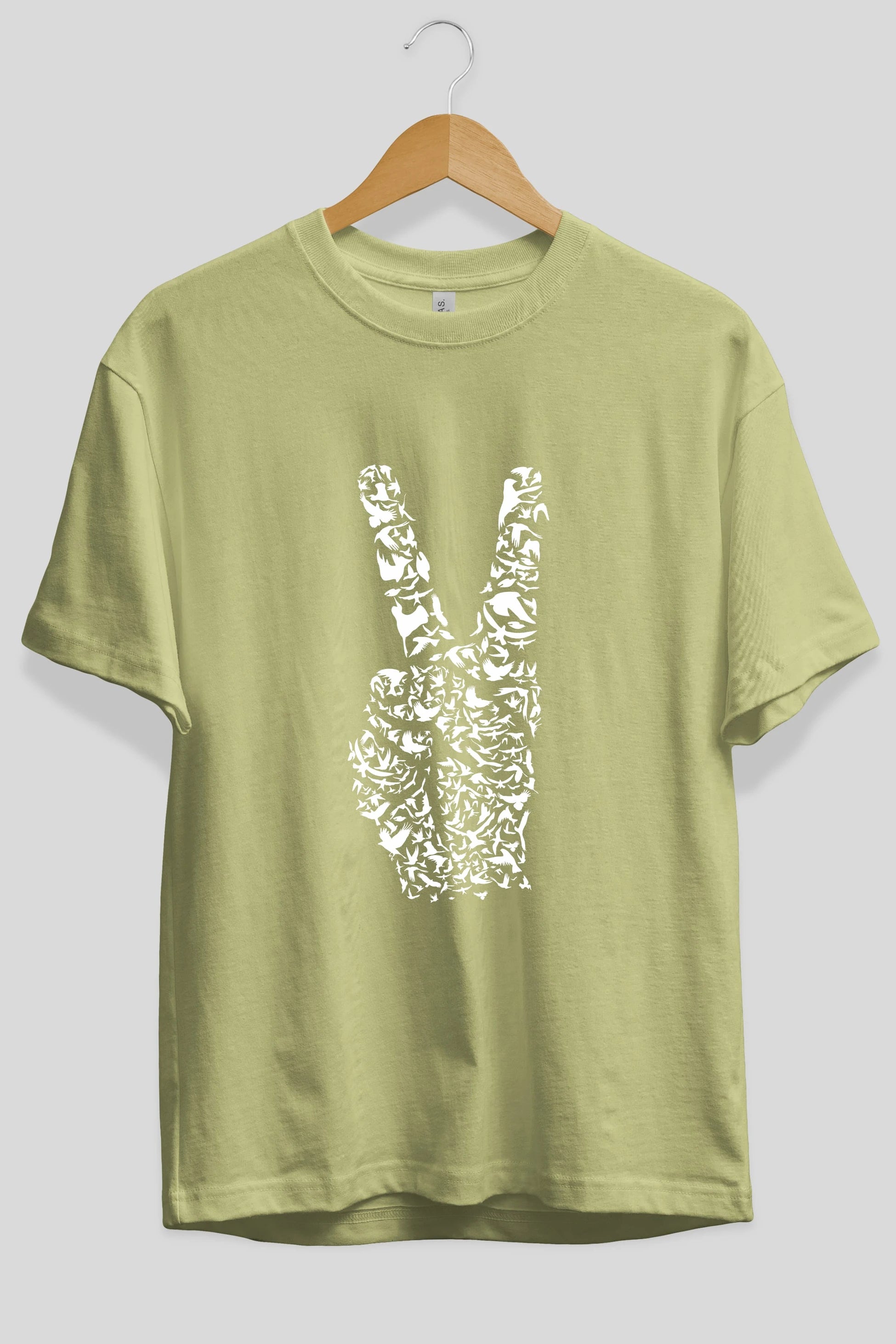 Peace Ön Baskılı Oversize t-shirt %100 pamuk Erkek Kadın Unisex
