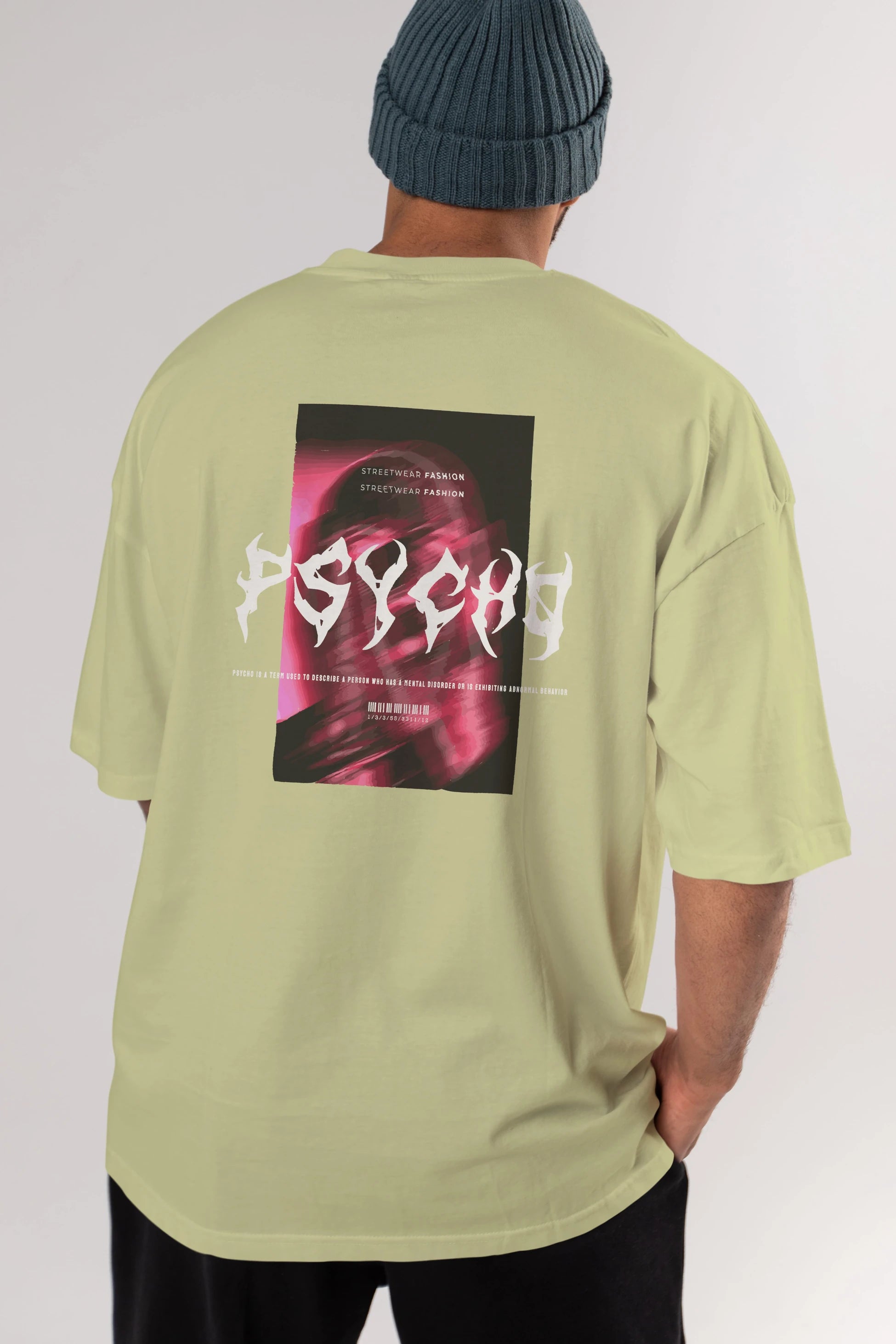 Psycho Streetwear Arka Baskılı Oversize t-shirt Erkek Kadın Unisex