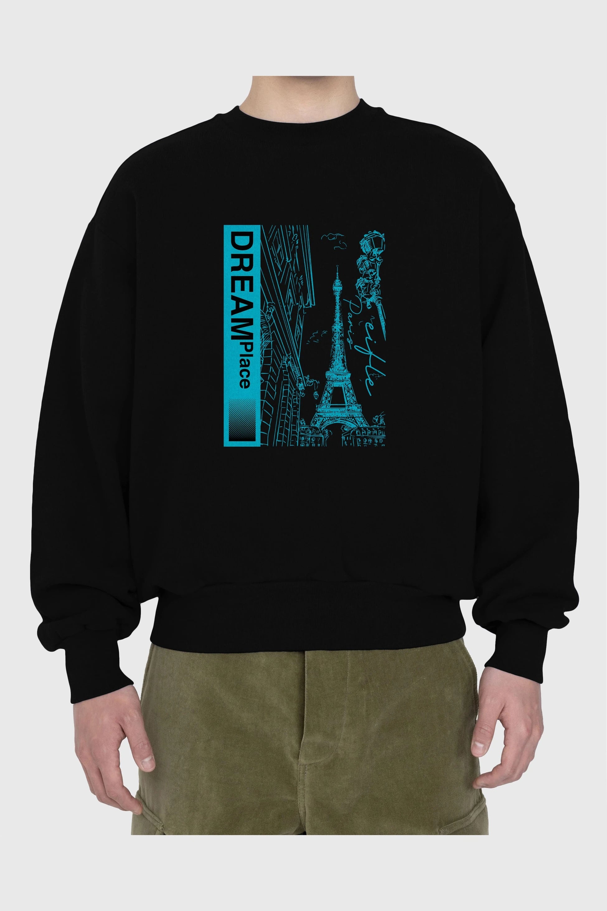 Dream Place Ön Baskılı Oversize Sweatshirt Erkek Kadın Unisex