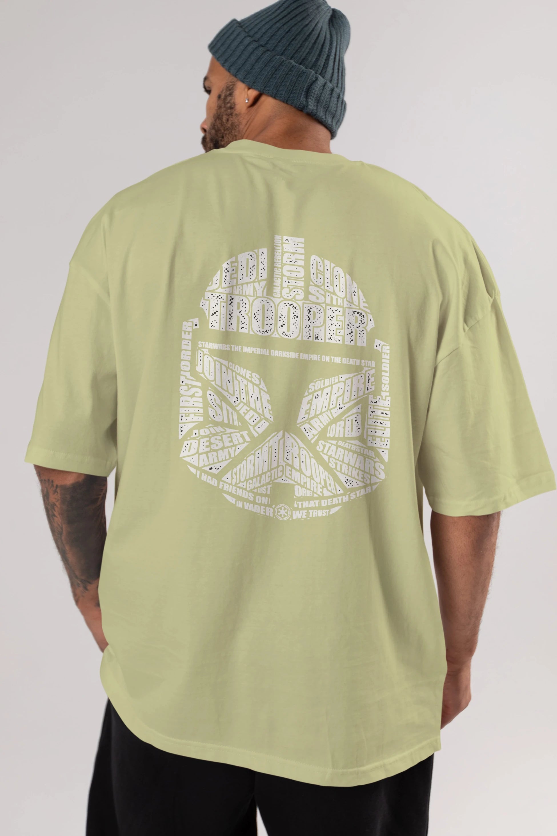 Trooper Arka Baskılı Oversize t-shirt %100 pamuk Erkek Kadın Unisex