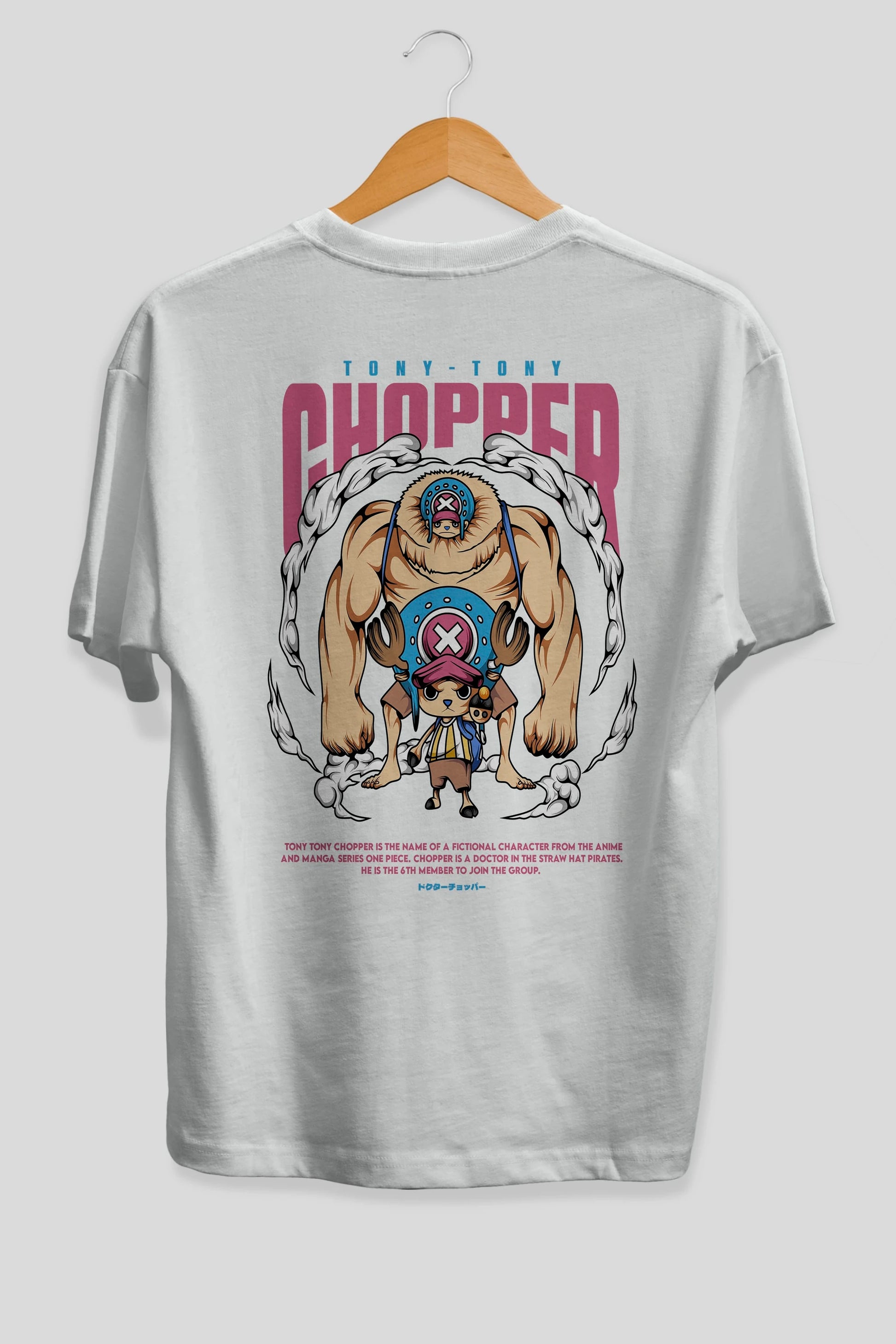 Tony Tony Chopper Anime Arka Baskılı Oversize t-shirt Erkek Kadın Unisex