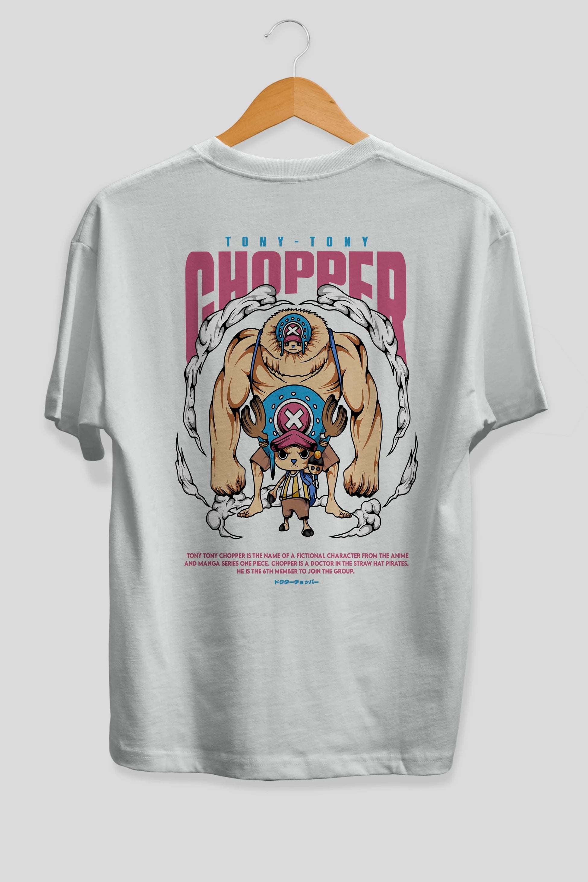 Tony Tony Chopper Anime Arka Baskılı Oversize t-shirt Erkek Kadın Unisex