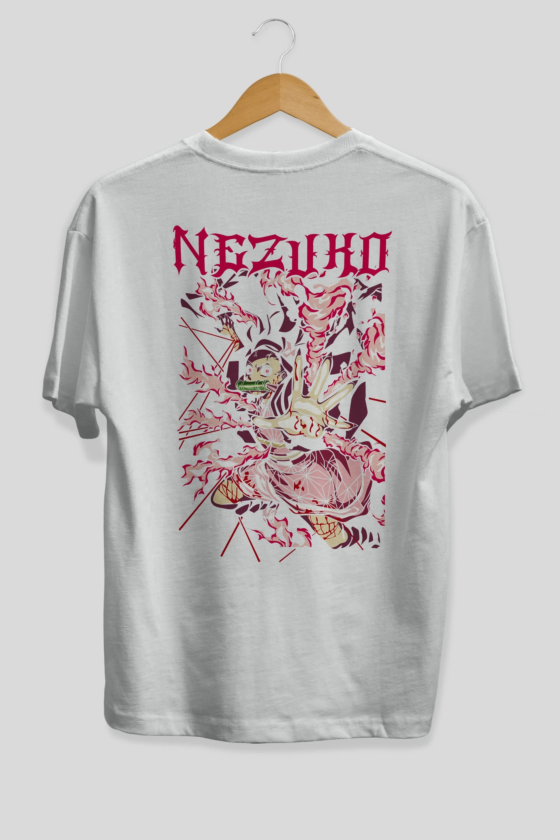 NEZUKO KAMADO Anime Arka Baskılı Oversize t-shirt Erkek Kadın Unisex