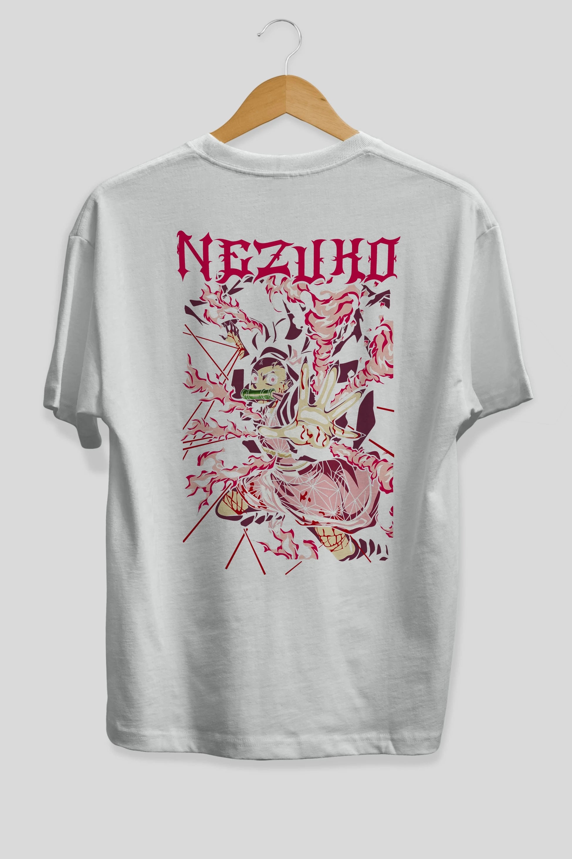 NEZUKO KAMADO Anime Arka Baskılı Oversize t-shirt Erkek Kadın Unisex