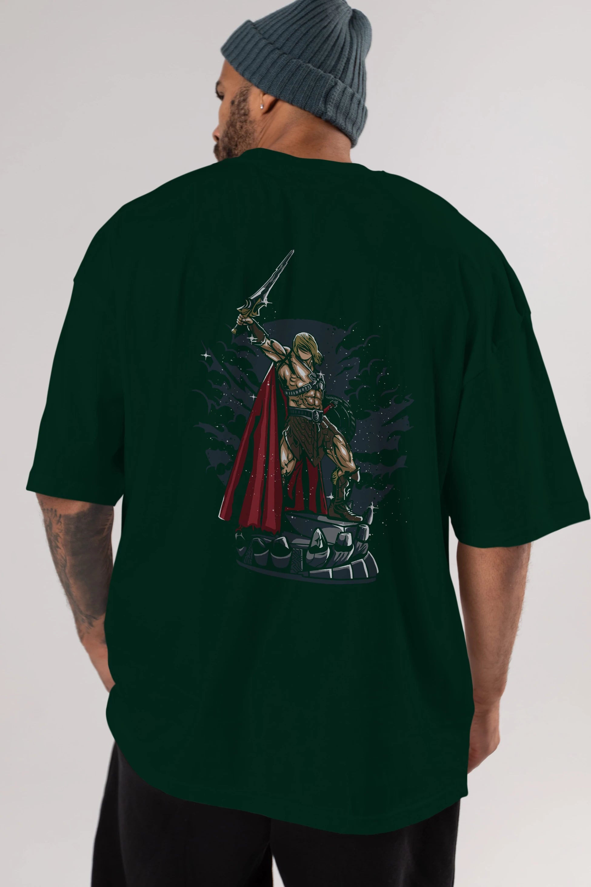 Warrior Arka Baskılı Oversize t-shirt Erkek Kadın Unisex %100 Pamuk
