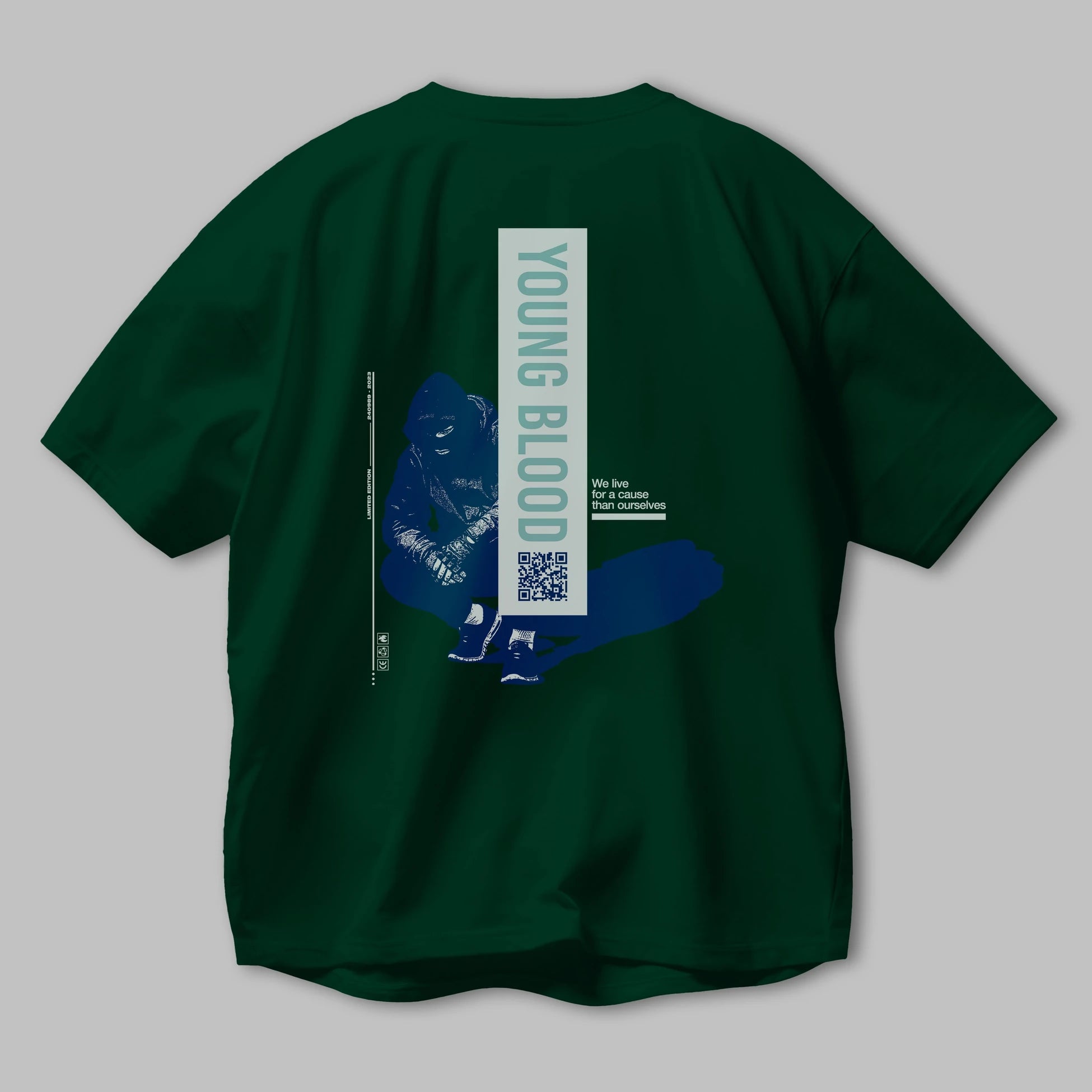 Young Blood Arka Baskılı Oversize t-shirt Erkek Kadın Unisex
