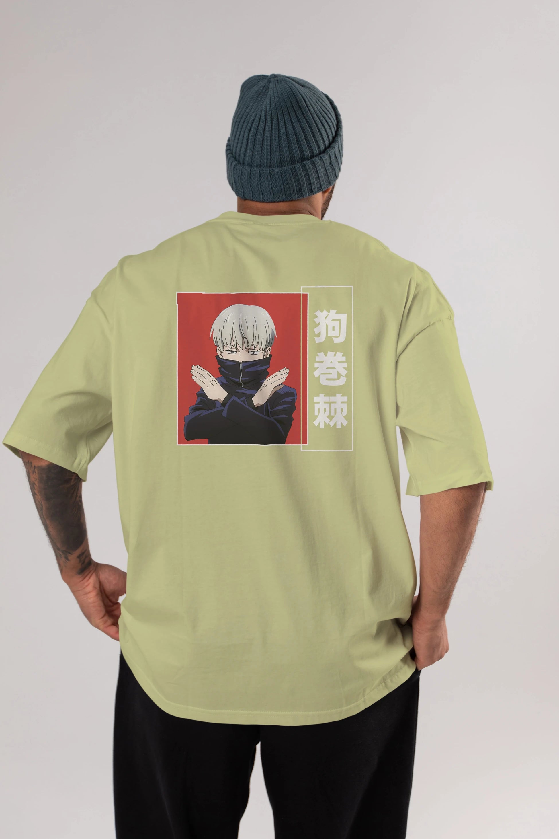 Toge Inumaki Anime Arka Baskılı Oversize t-shirt Erkek Kadın Unisex