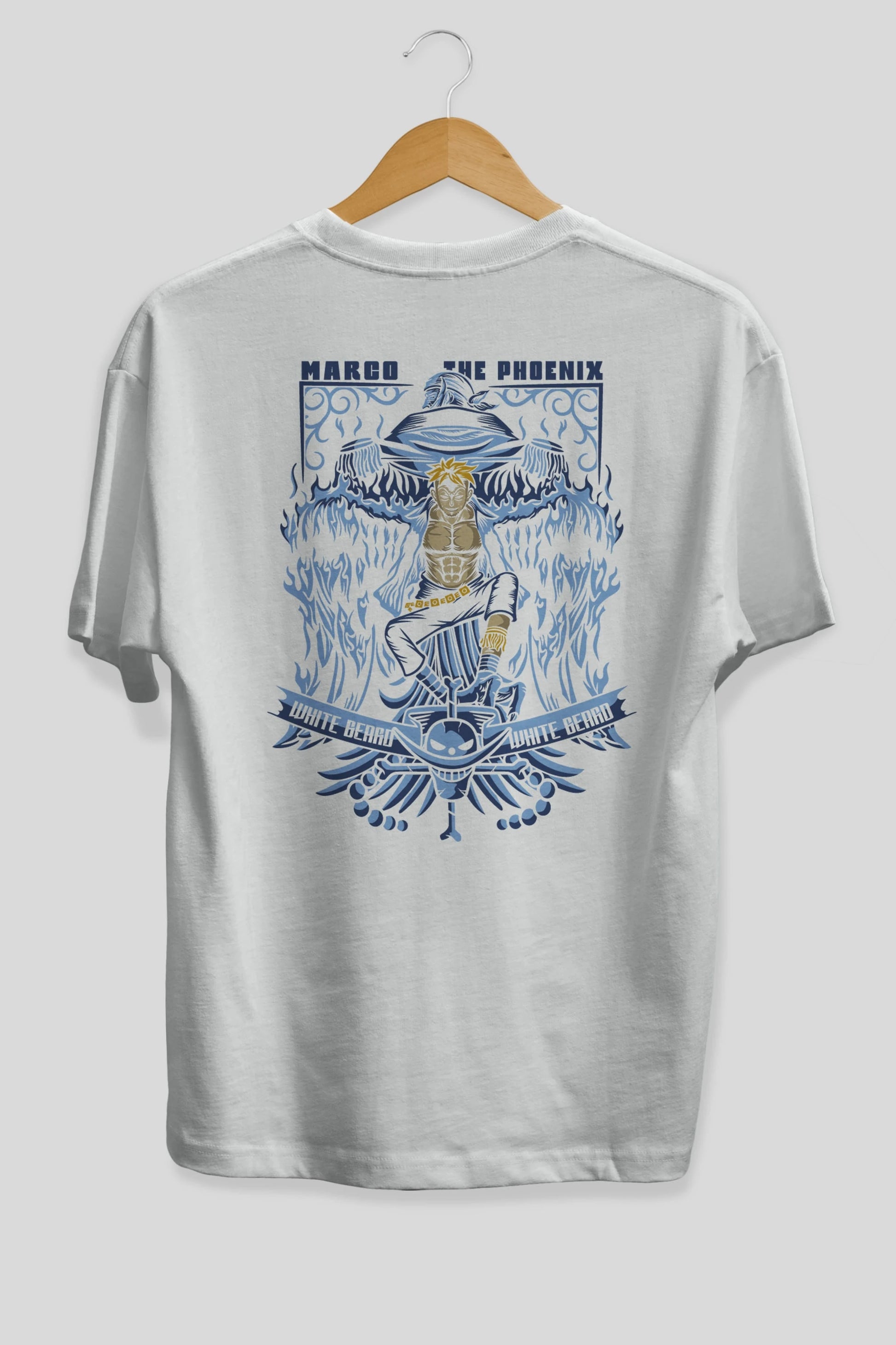 MARCO EL FENIX One Piece Anime Arka Baskılı Oversize t-shirt Erkek Kadın Unisex