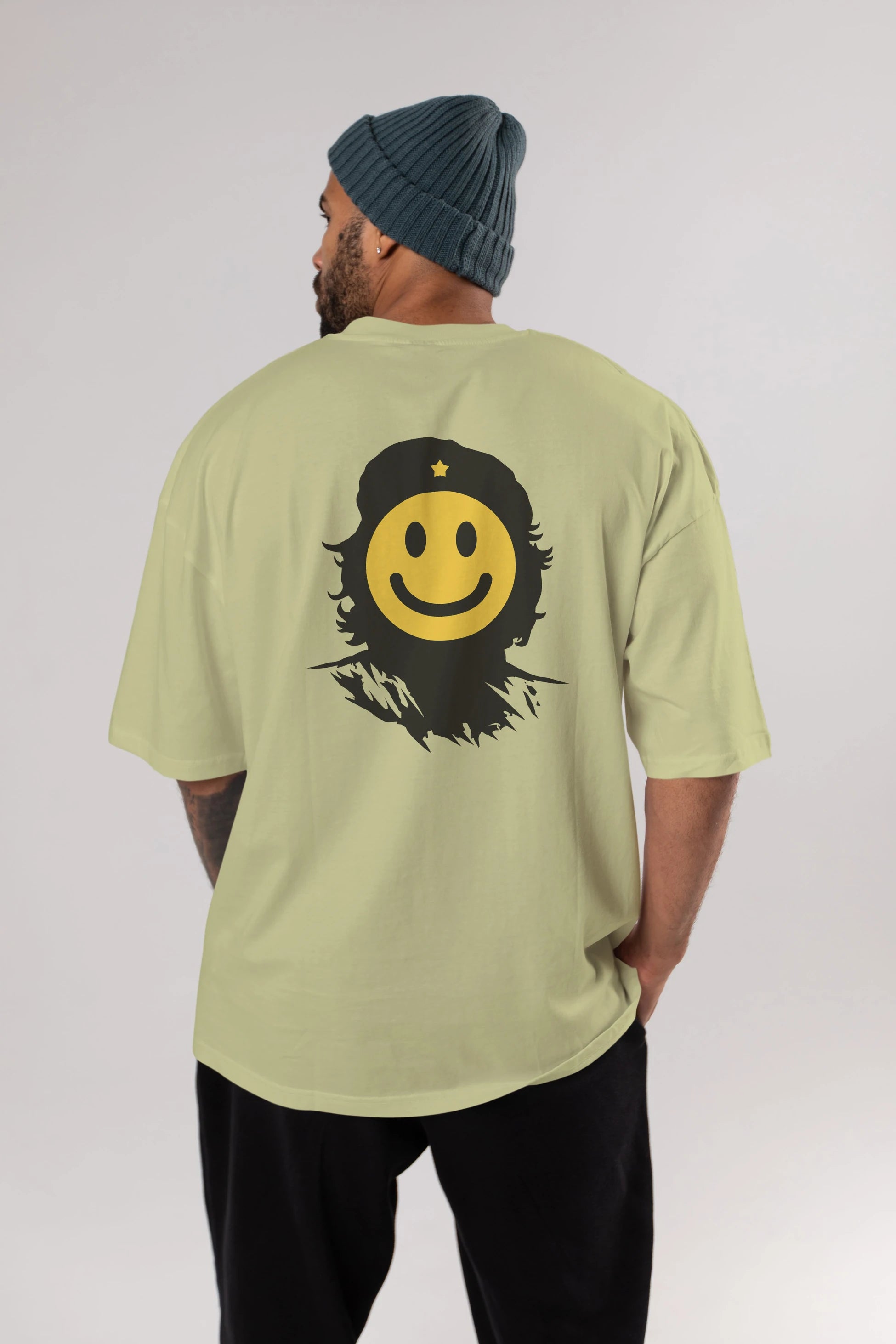 Che Smile Arka Baskılı Oversize t-shirt %100 pamuk Erkek Kadın Unisex