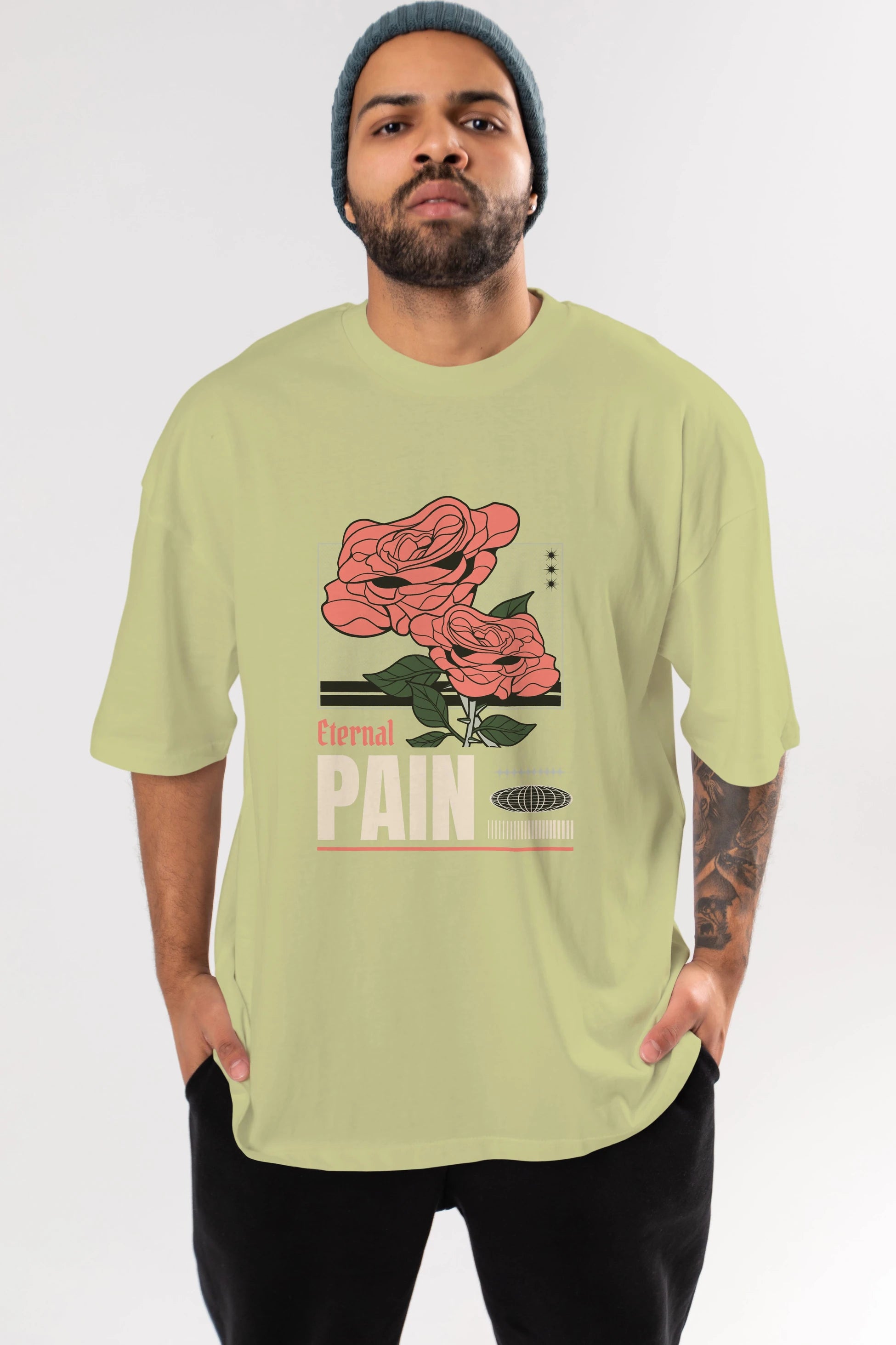 Eternal Pain Ön Baskılı Oversize t-shirt Erkek Kadın Unisex