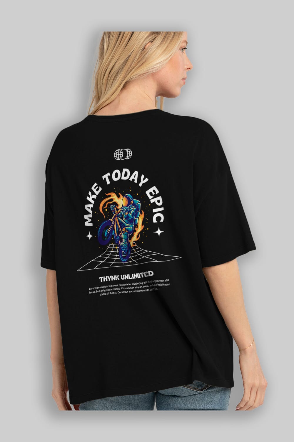 Make Today Epic Arka Baskılı Oversize t-shirt Erkek Kadın Unisex