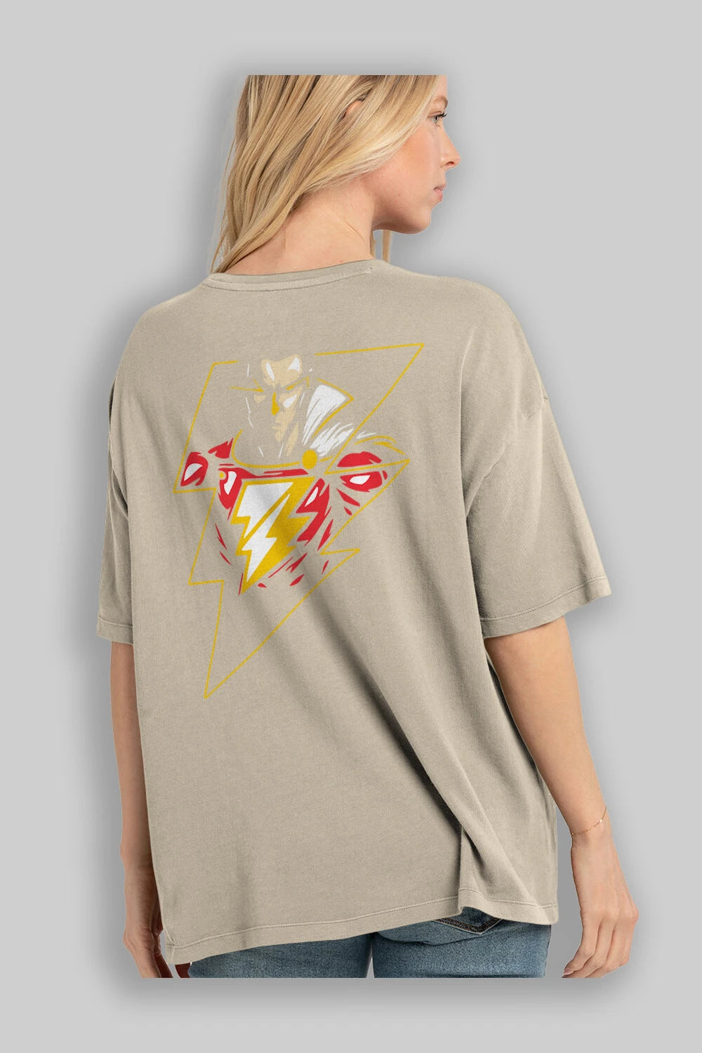 Flash Avengers (3) Arka Baskılı Oversize t-shirt Erkek Kadın Unisex %100 Pamuk Bisiklet Yaka tişort