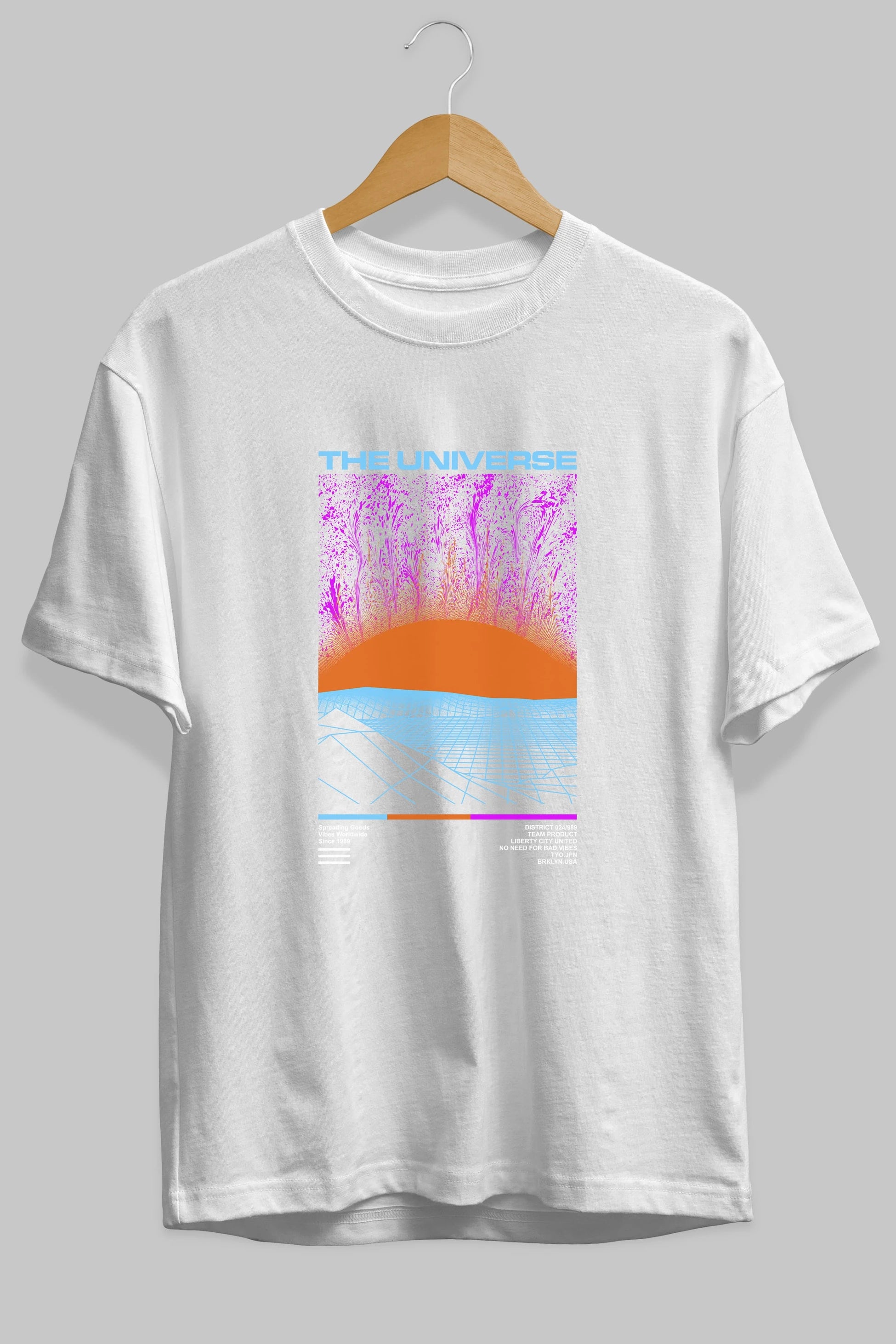 The Universe Ön Baskılı Oversize t-shirt Erkek Kadın Unisex