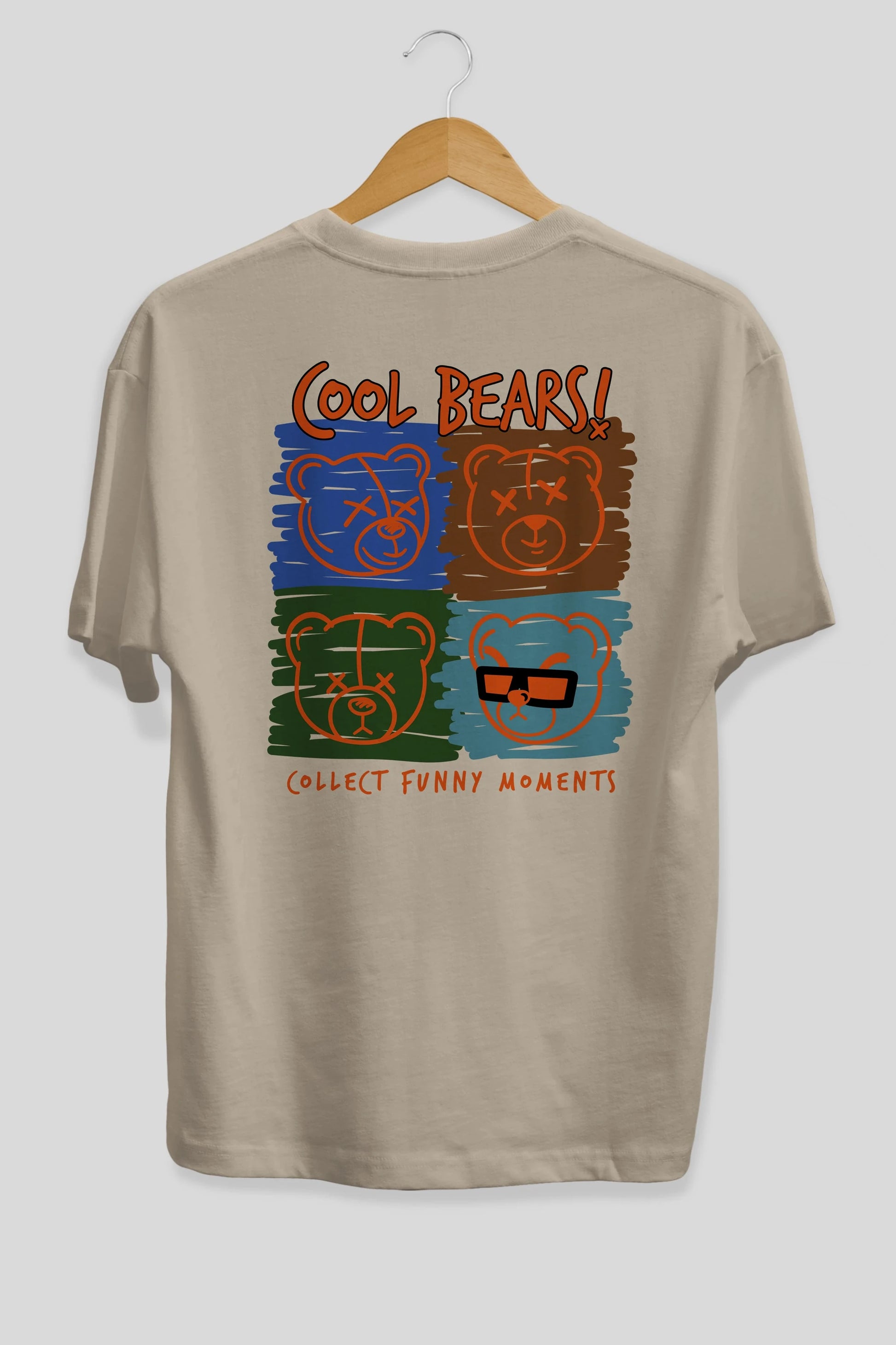 Cool Bears Arka Baskılı Oversize t-shirt Erkek Kadın Unisex