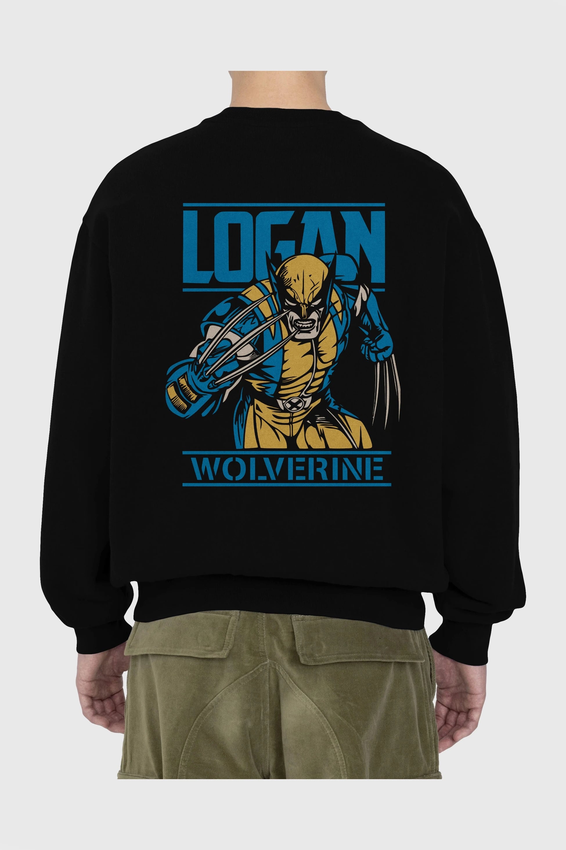 Wolverine Logan Arka Baskılı Oversize Sweatshirt Erkek Kadın Unisex
