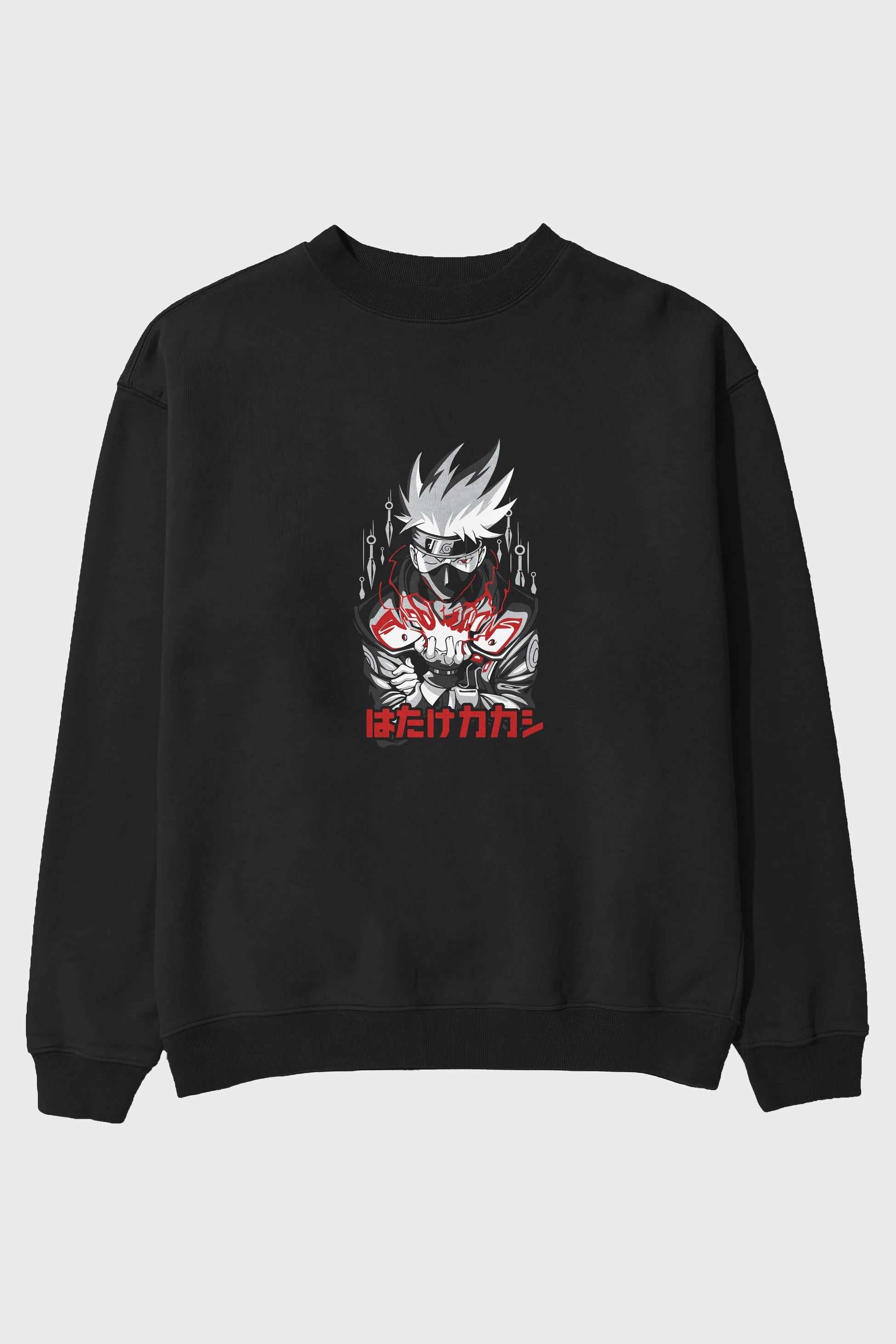 KAKASHI HATAKE NARUTO 1 Anime Ön Baskılı Oversize Sweatshirt Erkek Kadın Unisex