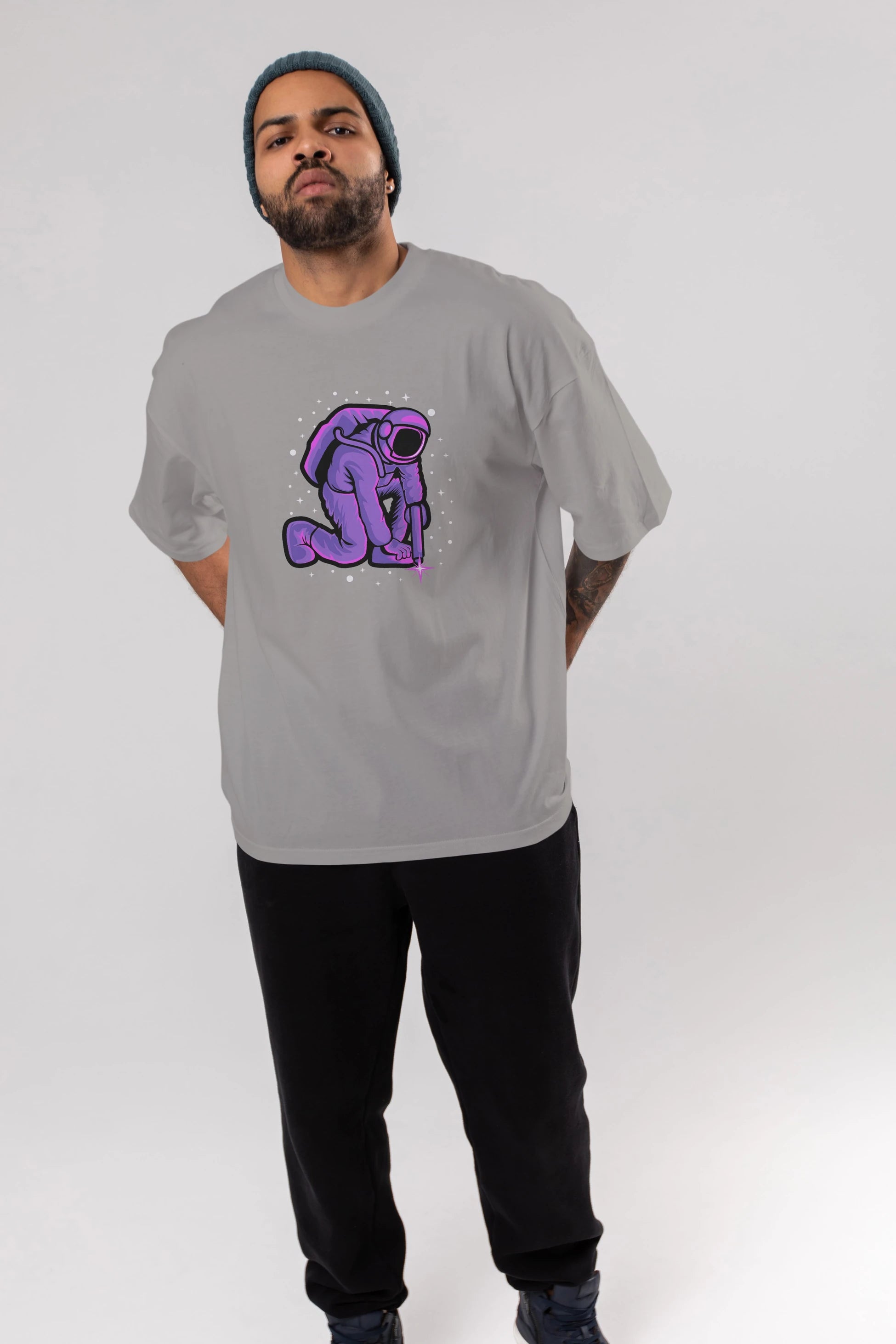 Welding in Space Ön Baskılı Oversize t-shirt Erkek Kadın Unisex