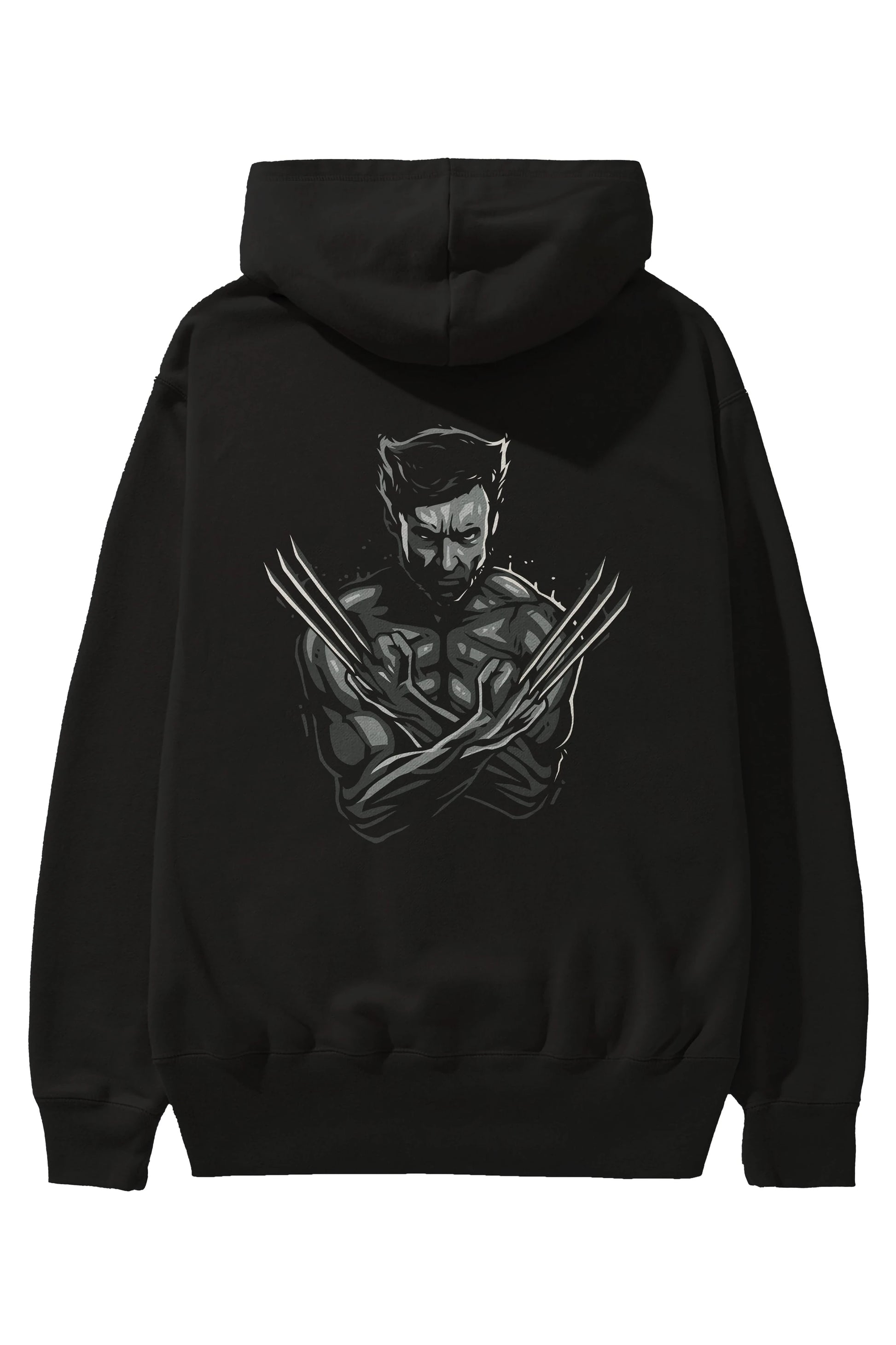 Wolverine Arka Baskılı Hoodie Oversize Kapüşonlu Sweatshirt Erkek Kadın Unisex