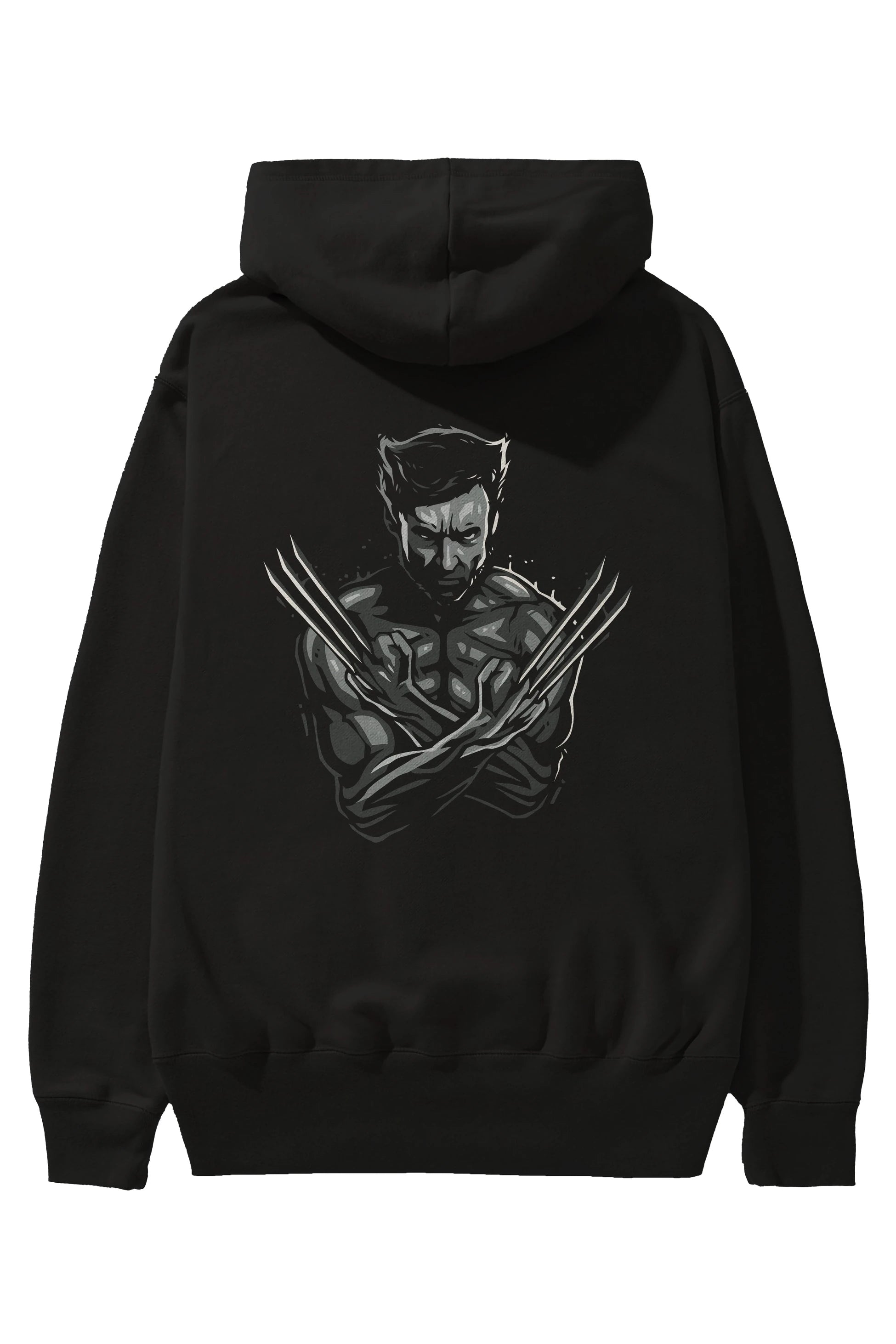 Wolverine Arka Baskılı Hoodie Oversize Kapüşonlu Sweatshirt Erkek Kadın Unisex