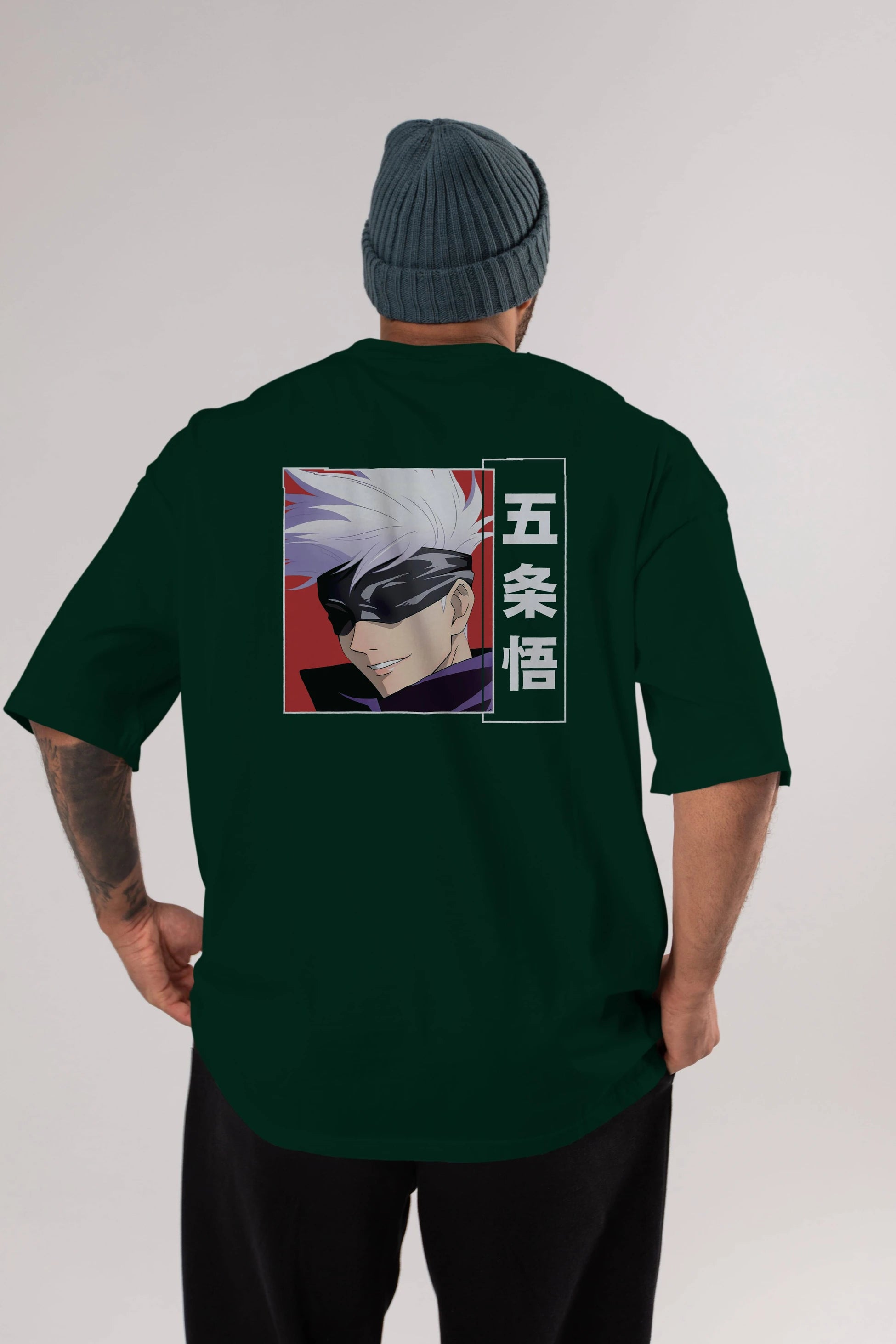 SATORU GOJO Anime Arka Baskılı Oversize t-shirt Erkek Kadın Unisex