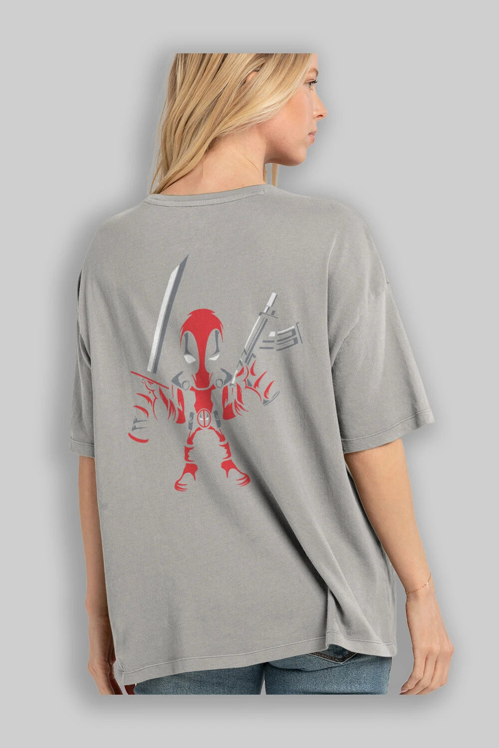 Deadpool (11) Arka Baskılı Oversize t-shirt Erkek Kadın Unisex %100 Pamuk Bisiklet Yaka tişort