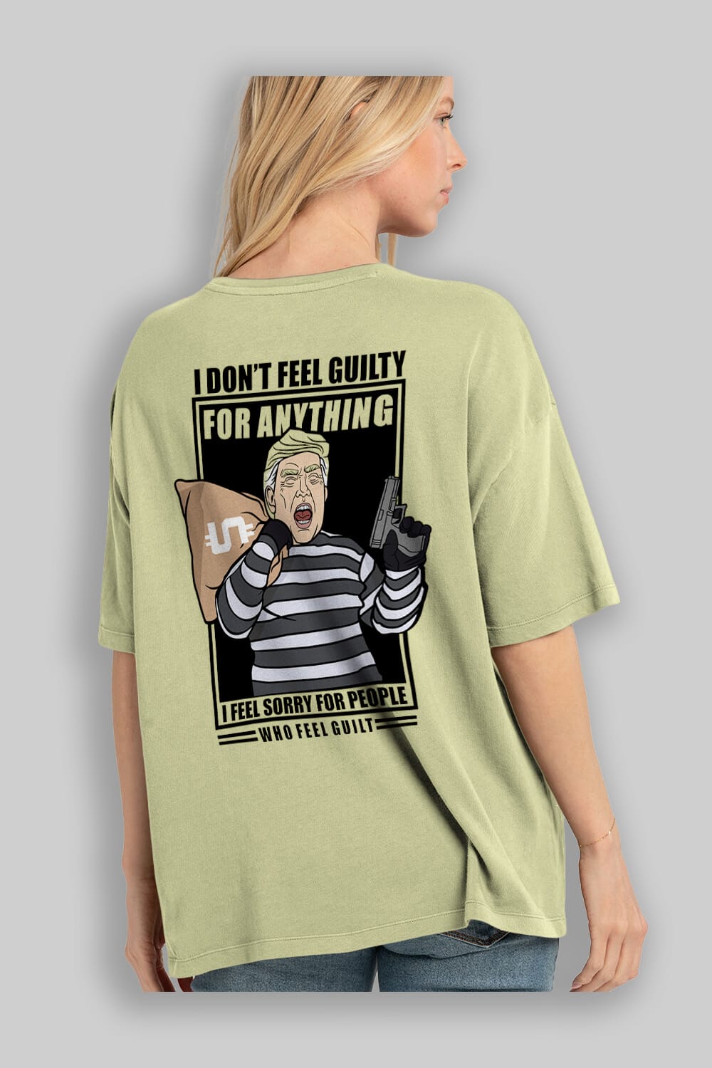 Criminal Trump Arka Baskılı Oversize t-shirt Erkek Kadın Unisex %100 Pamuk tişort