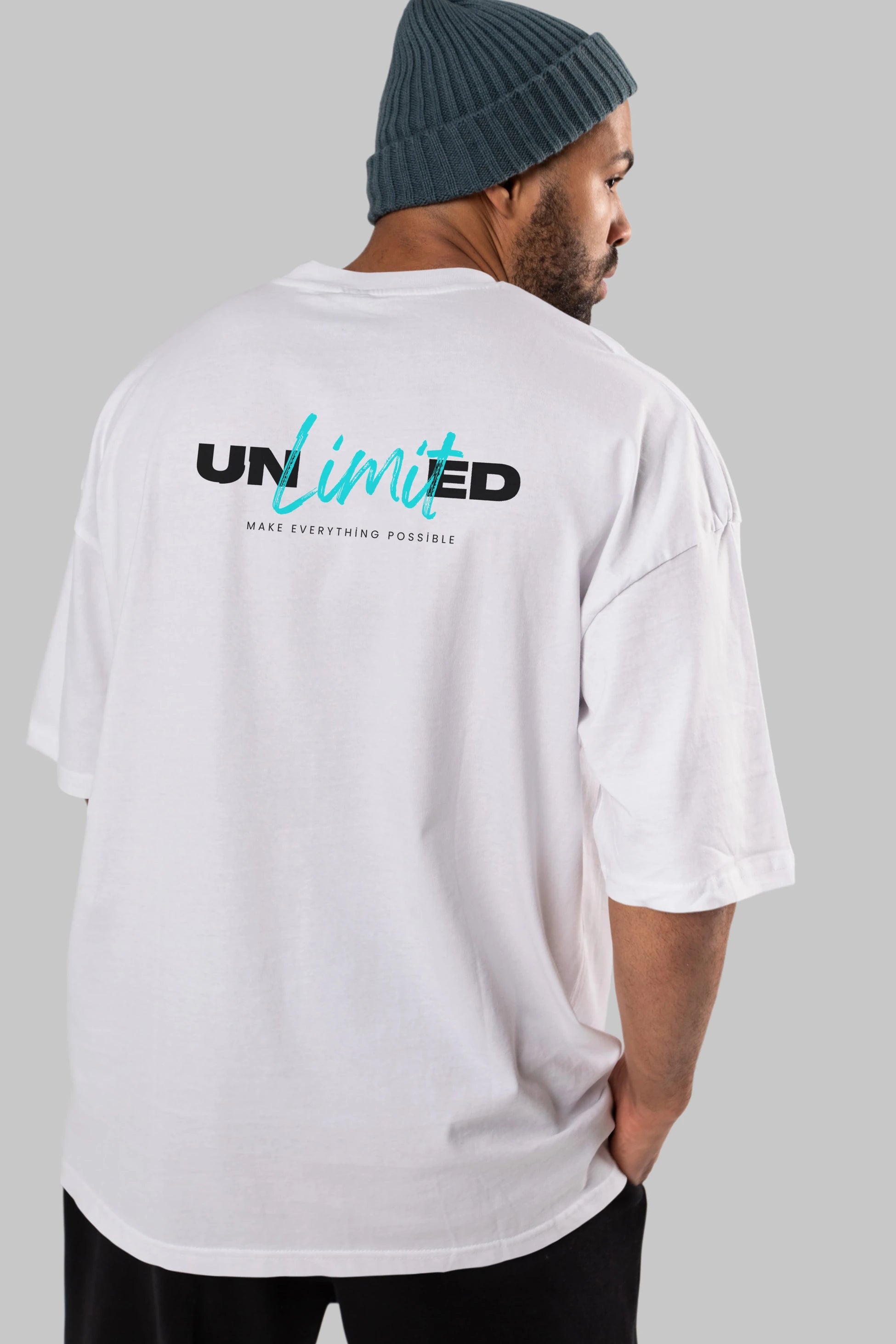 Unlimited Yazılı Arka Baskılı Oversize t-shirt Erkek Kadın Unisex