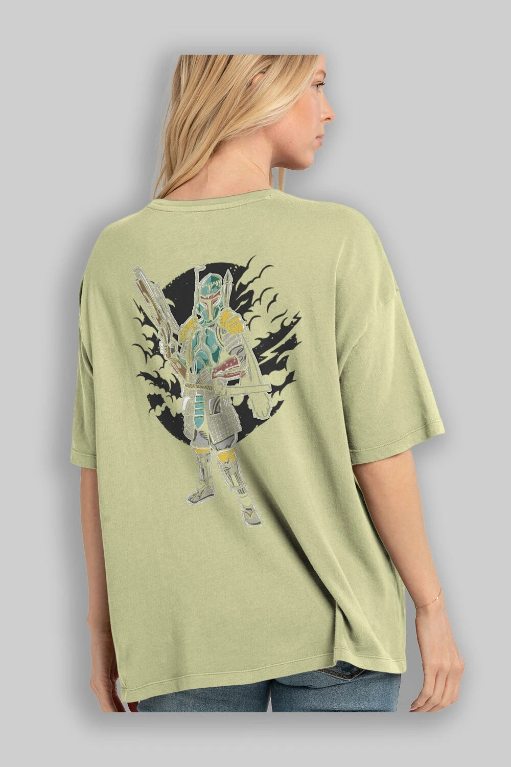 Ronin Hunter Arka Baskılı Oversize t-shirt Erkek Kadın Unisex %100 Pamuk