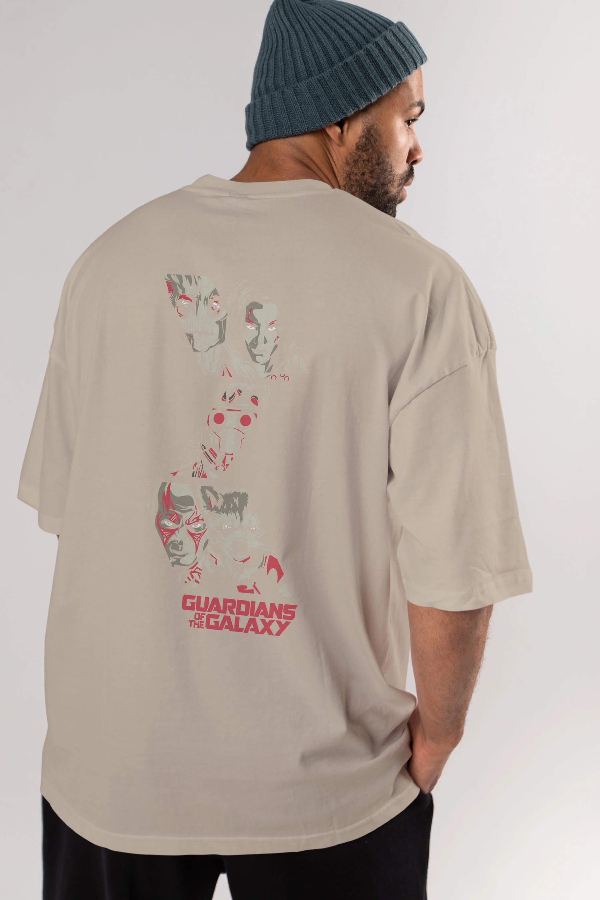 Guardians of The Galaxy (2) Arka Baskılı Oversize t-shirt Erkek Kadın Unisex %100 Pamuk Bisiklet Yaka tişort