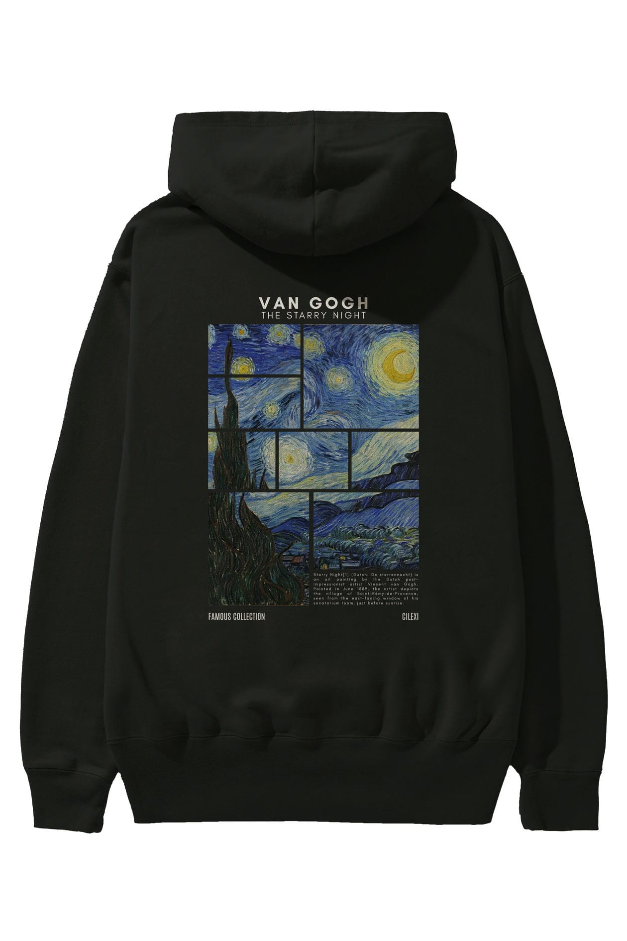 Van Gogh The Starry Night Arka Baskılı Hoodie Oversize Kapüşonlu Sweatshirt Erkek Kadın