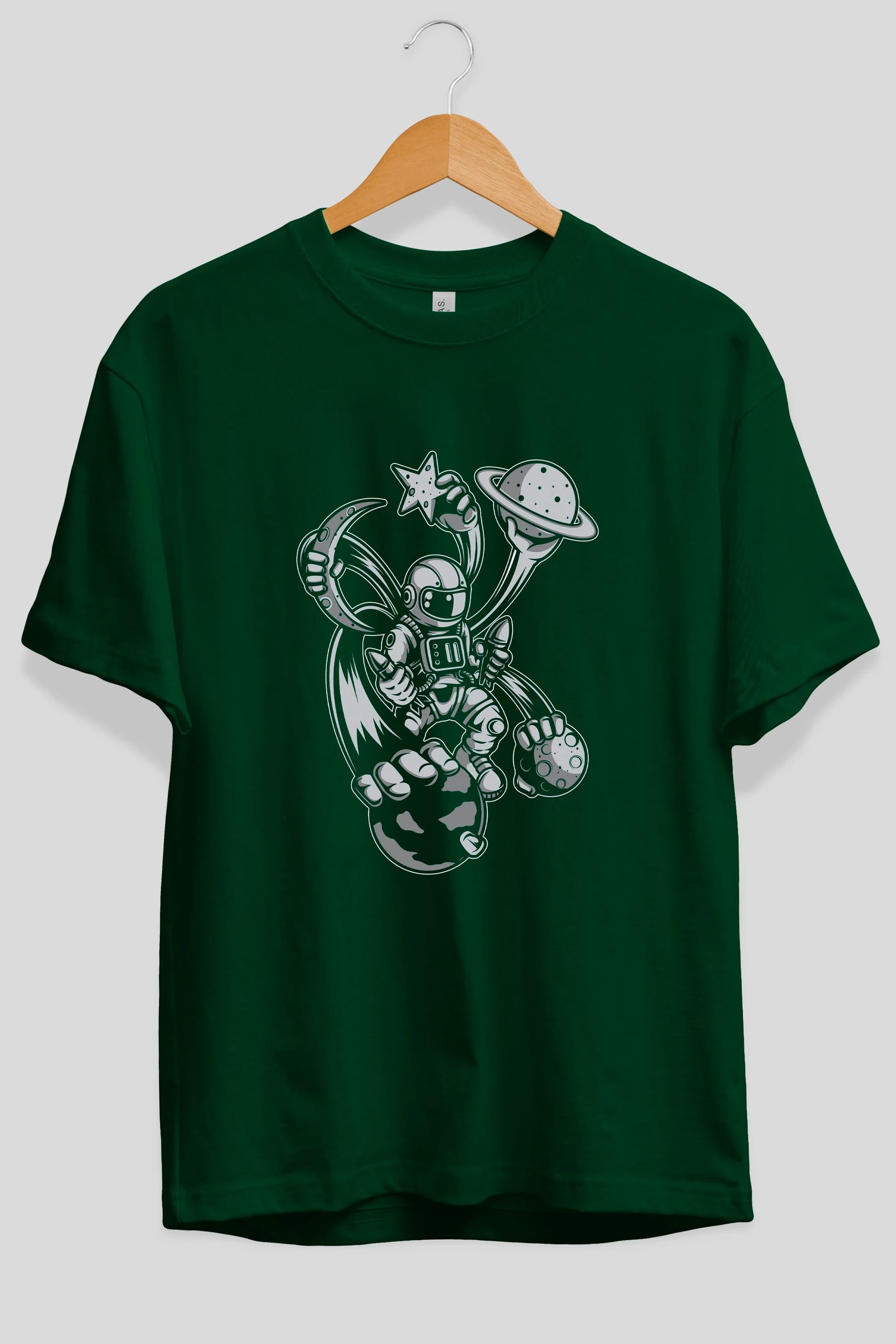 Astronaut Multiple Hands Ön Baskılı Oversize t-shirt Erkek Kadın Unisex