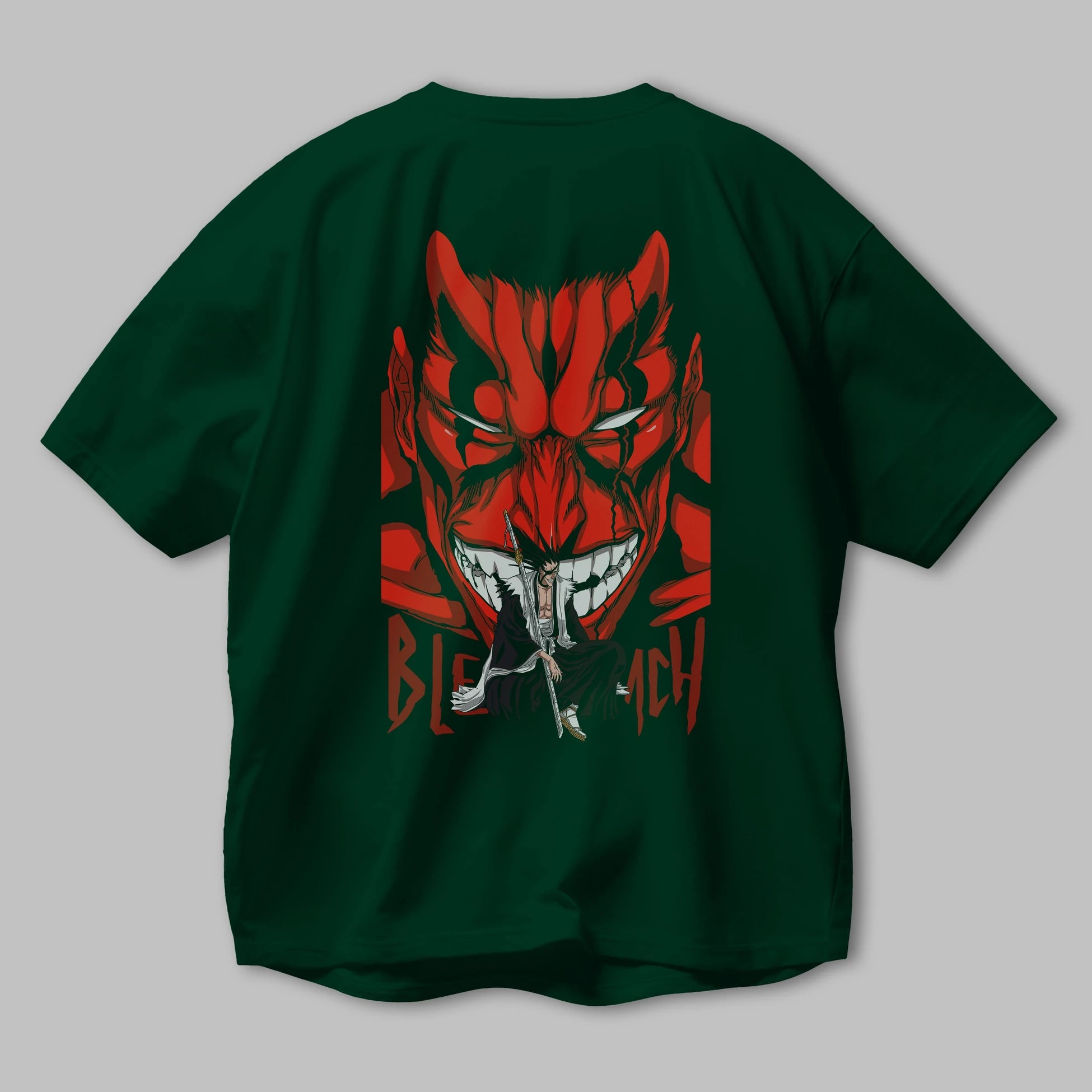 KENPACHI ZARAKI BLEACH Anime Arka Baskılı Oversize t-shirt Erkek Kadın Unisex
