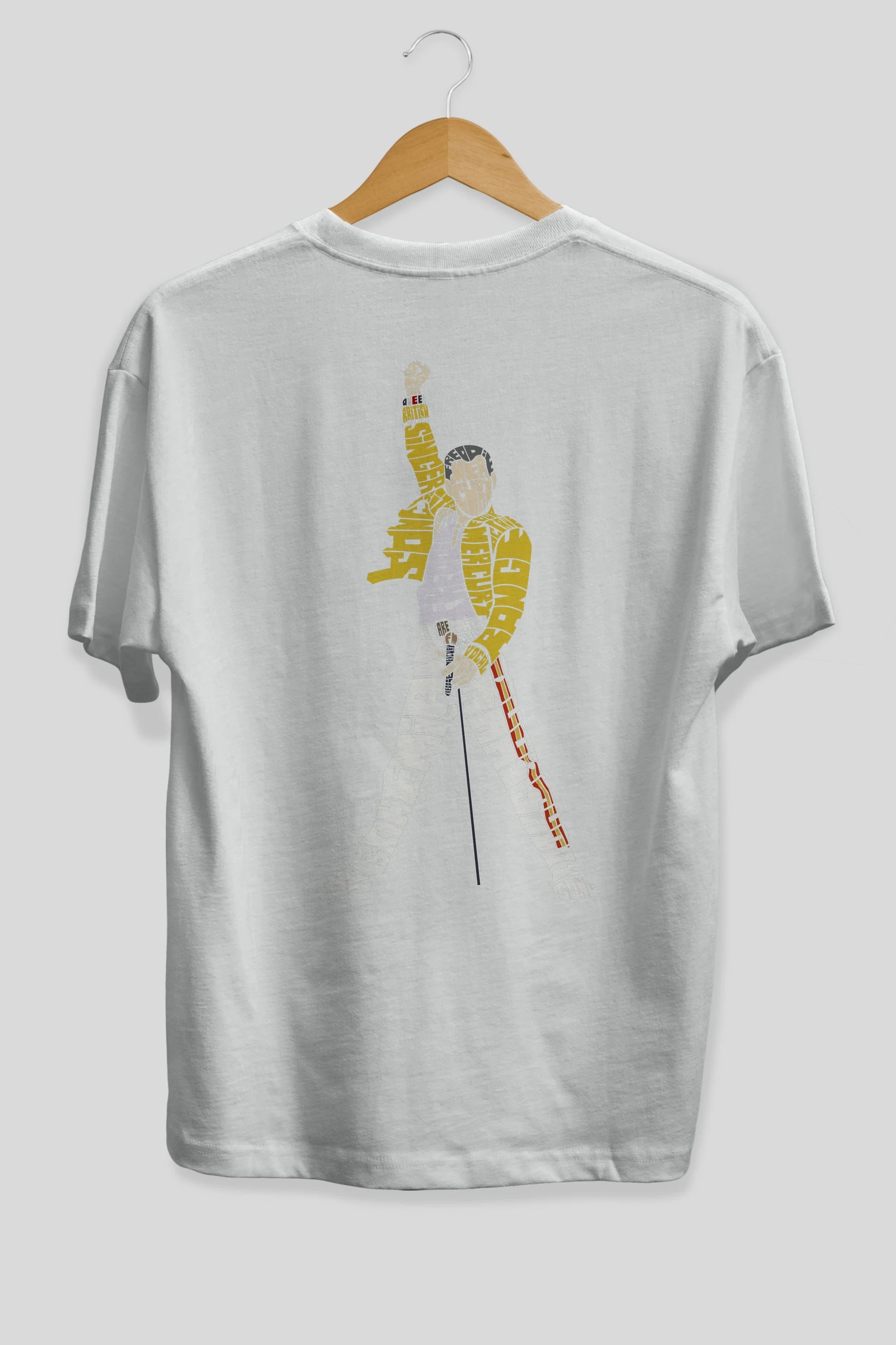 Freddy Mercury Arka Baskılı Oversize t-shirt %100 pamuk Erkek Kadın Unisex
