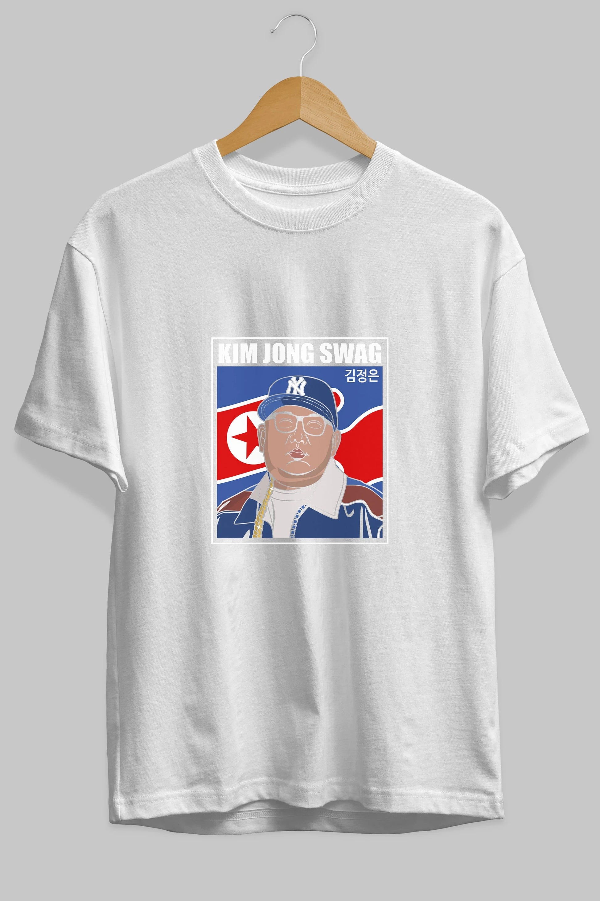 King Jong Swag Ön Baskılı Oversize t-shirt Erkek Kadın Unisex %100 Pamuk tişort