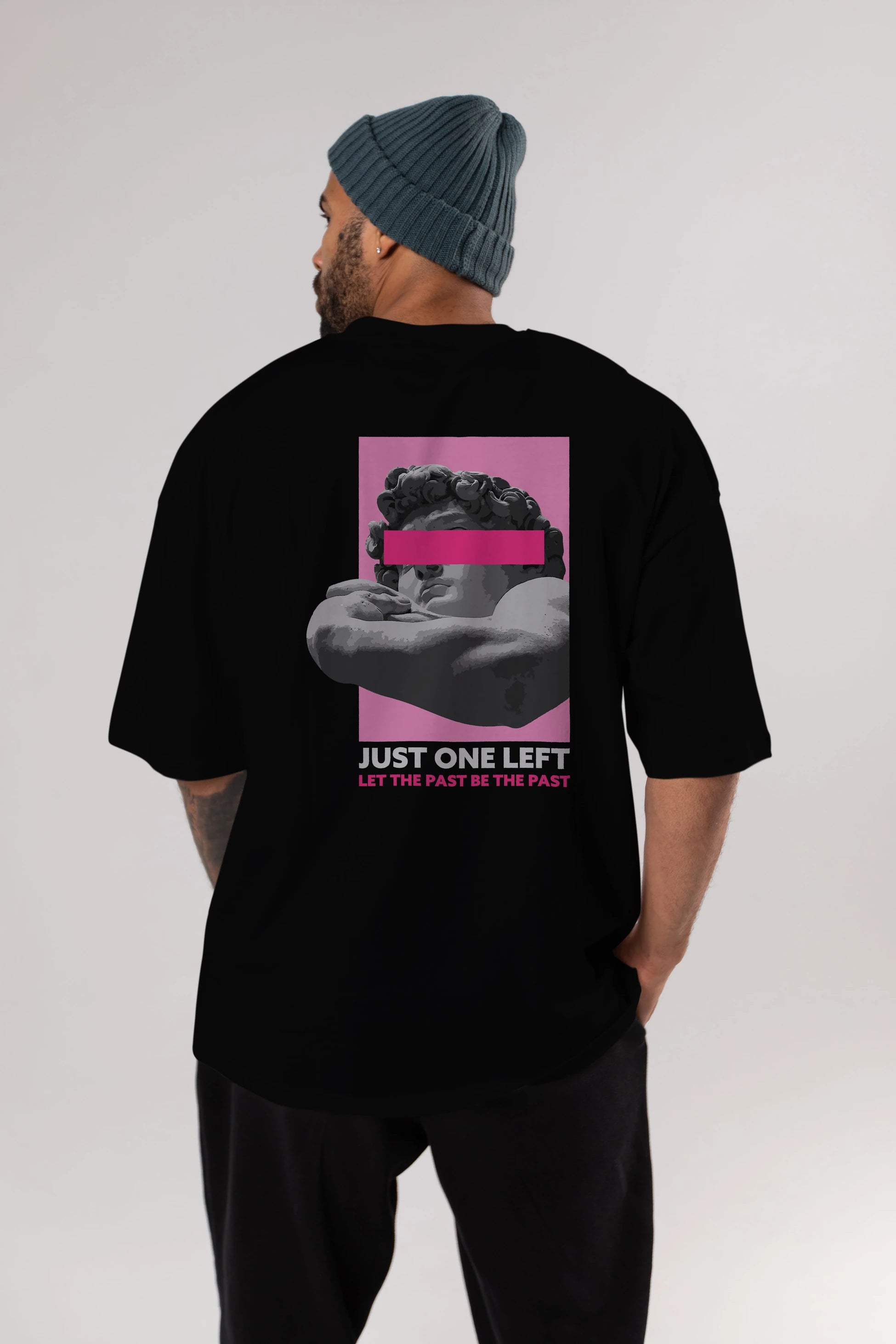 Just One Left Arka Baskılı Oversize t-shirt Erkek Kadın Unisex