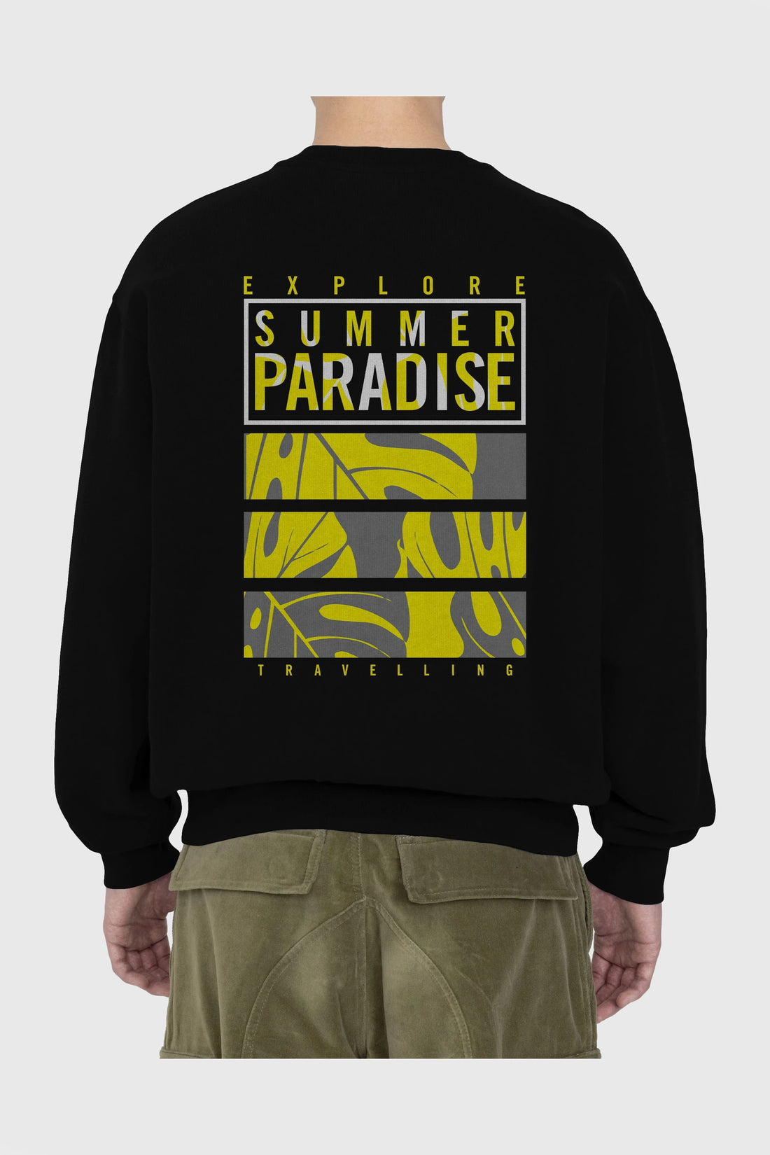 Summer Paradise Arka Baskılı Oversize Sweatshirt Erkek Kadın Unisex