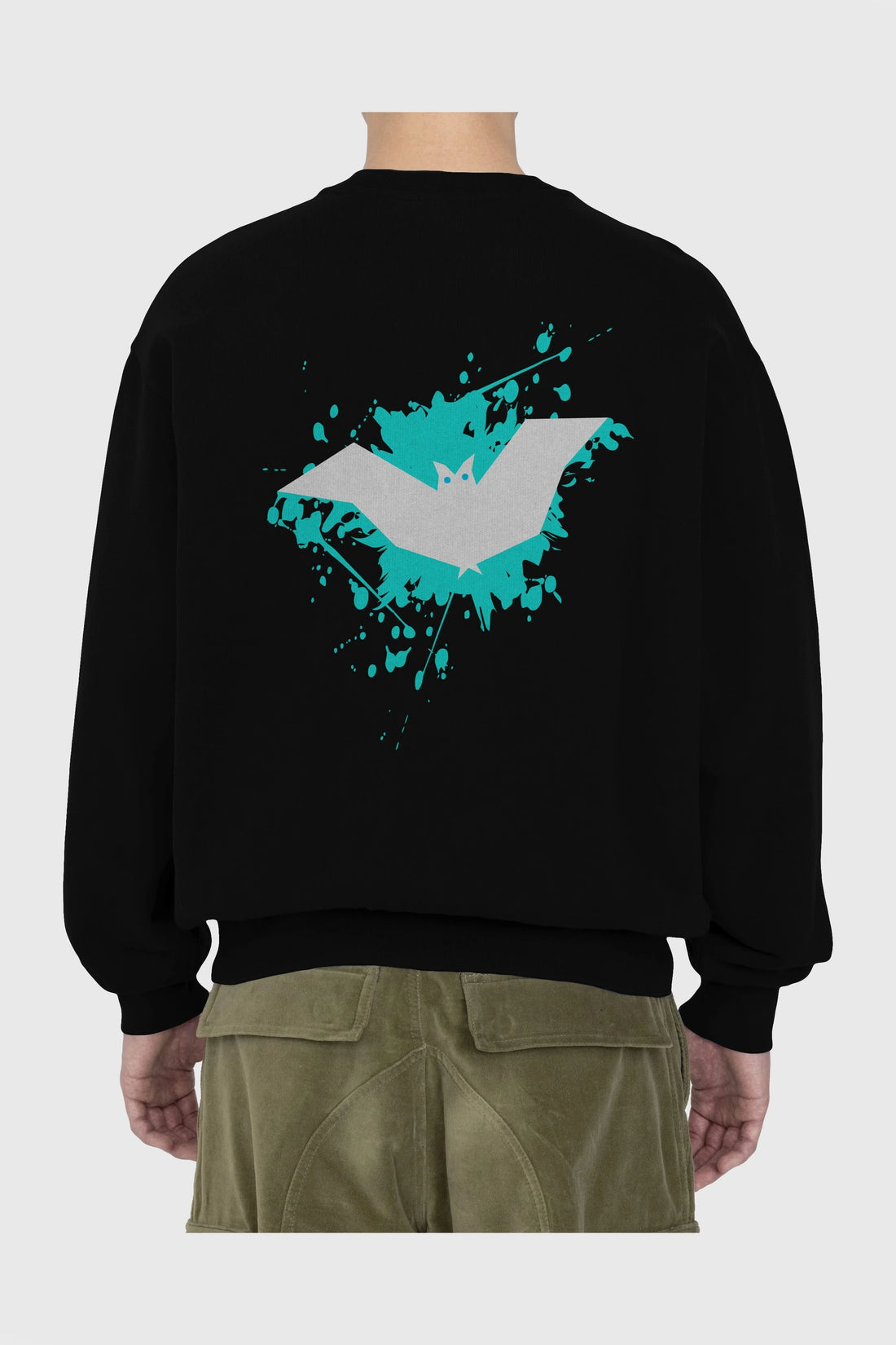 Halloween Arka Baskılı Oversize Sweatshirt Erkek Kadın Unisex