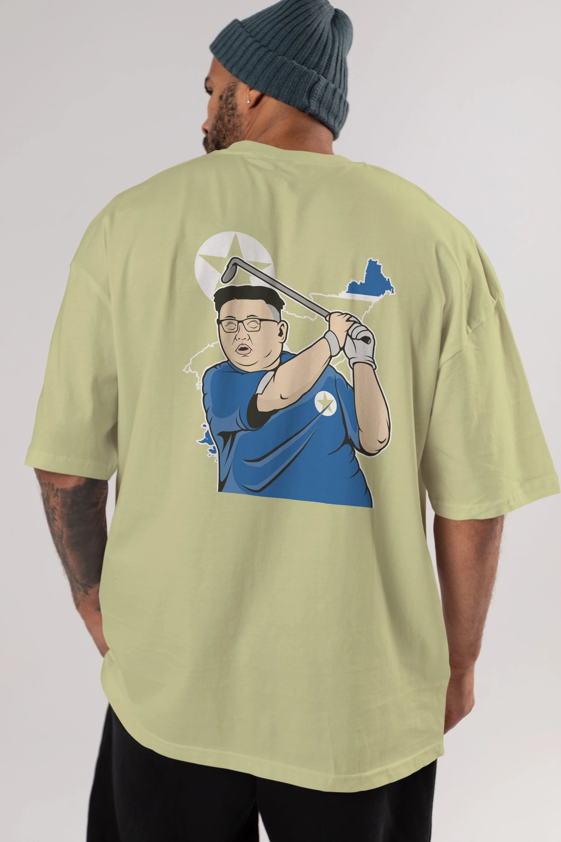 Kim Golf Arka Baskılı Oversize t-shirt Erkek Kadın Unisex %100 Pamuk tişort