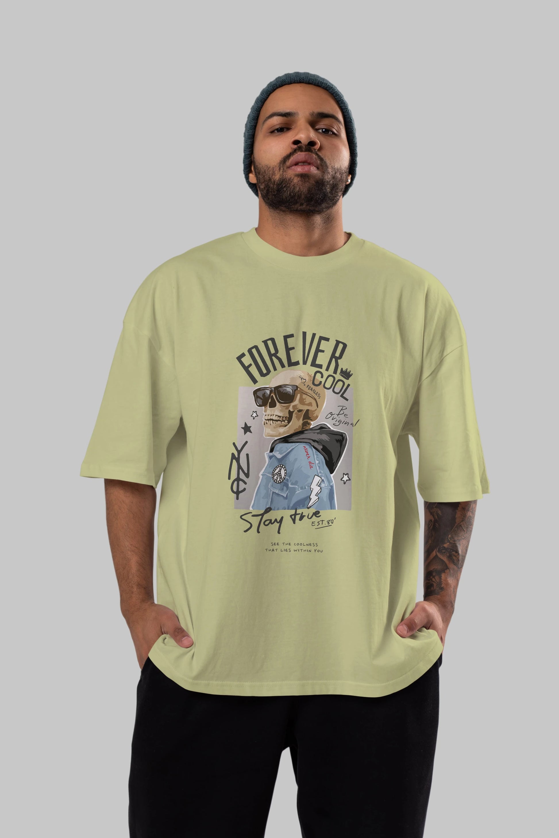 Teddy Bear Forever Cool Ön Baskılı Oversize t-shirt Erkek Kadın Unisex %100 Pamuk