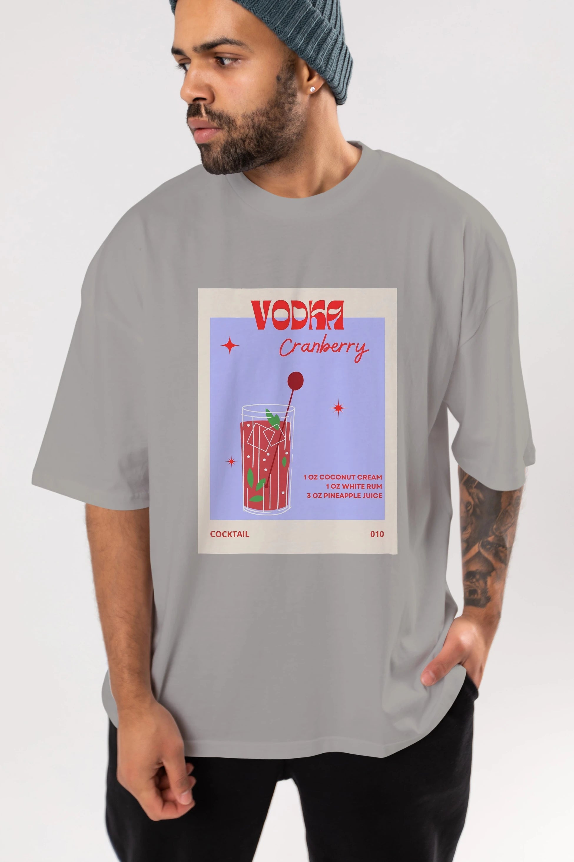 Vodka Cranberry Ön Baskılı Oversize t-shirt Erkek Kadın Unisex %100 Pamuk Bisiklet Yaka tişort