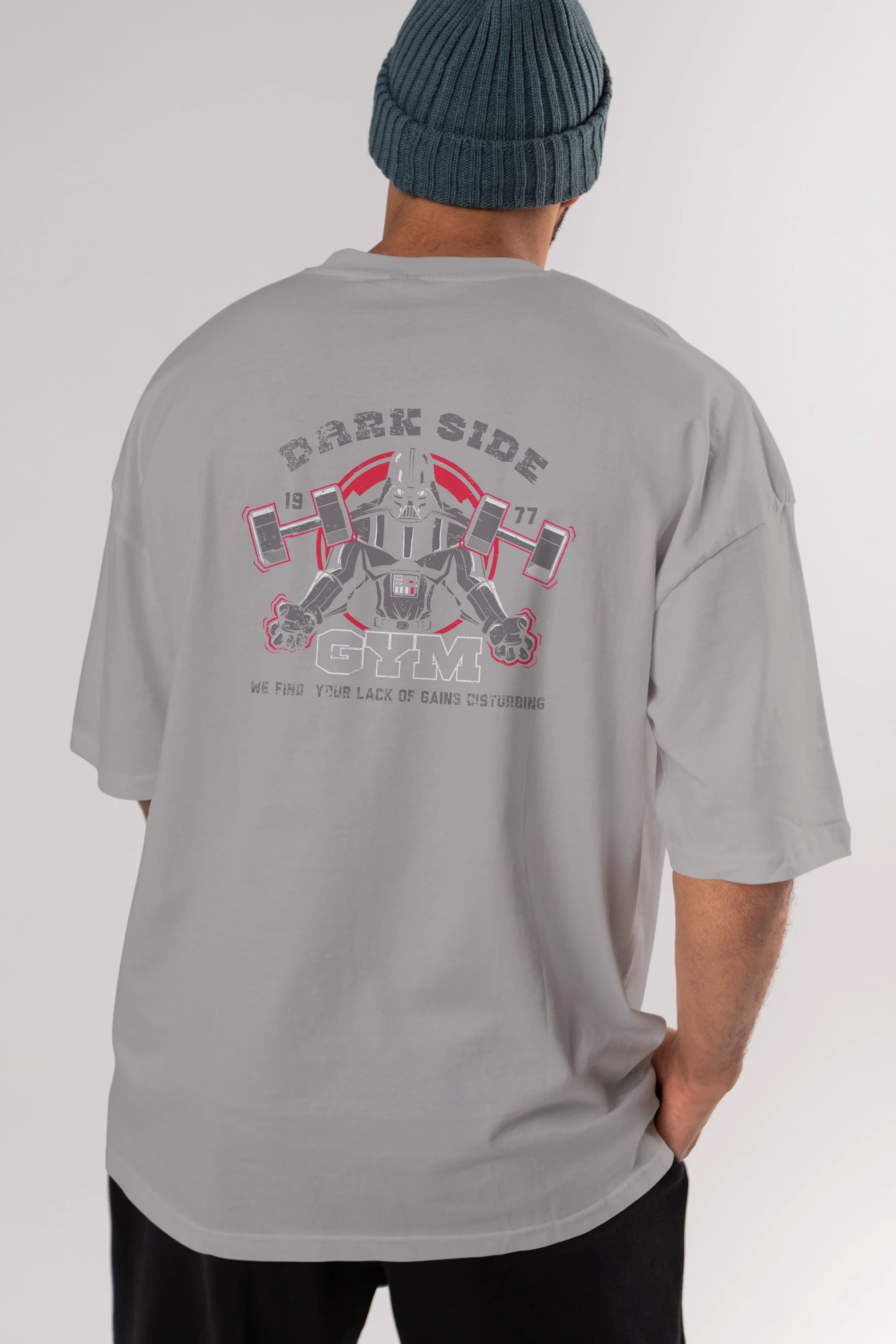 Darth Vader GYM Arka Baskılı Oversize t-shirt Erkek Kadın Unisex %100 Pamuk Bisiklet Yaka tişort