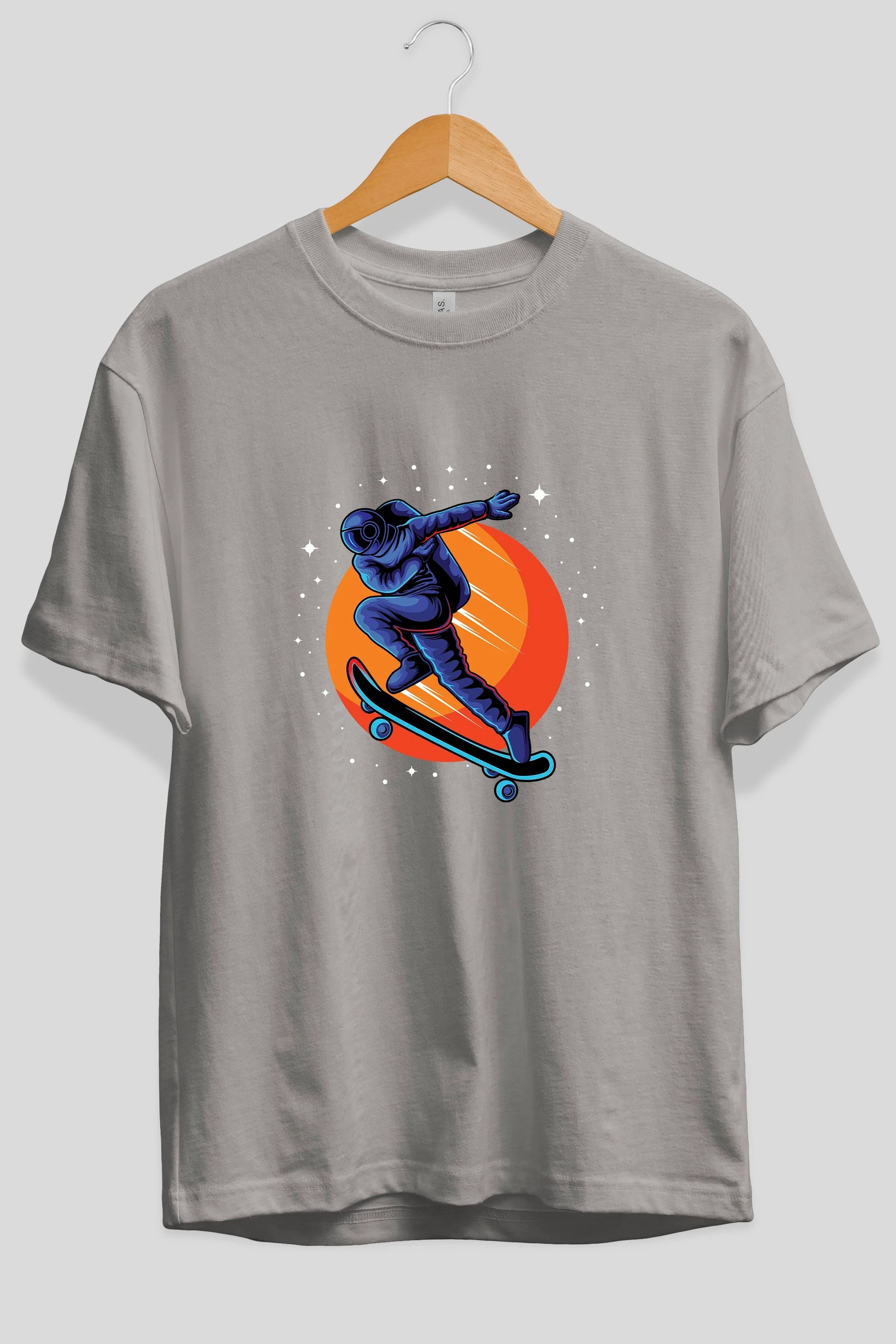 Astroskate Run Ön Baskılı Oversize t-shirt Erkek Kadın Unisex