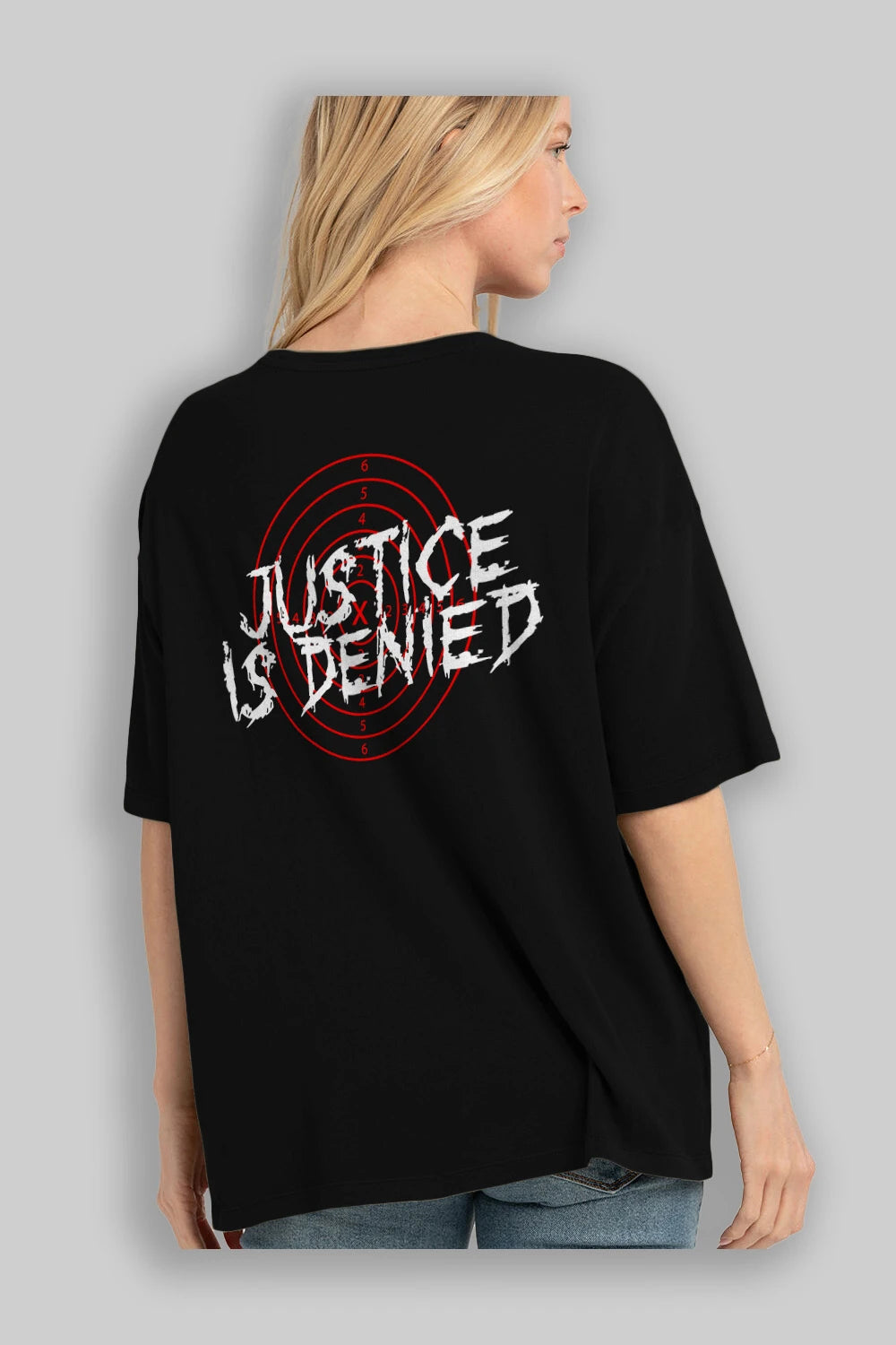 Justice is Denied Arka Baskılı Oversize t-shirt Erkek Kadın Unisex