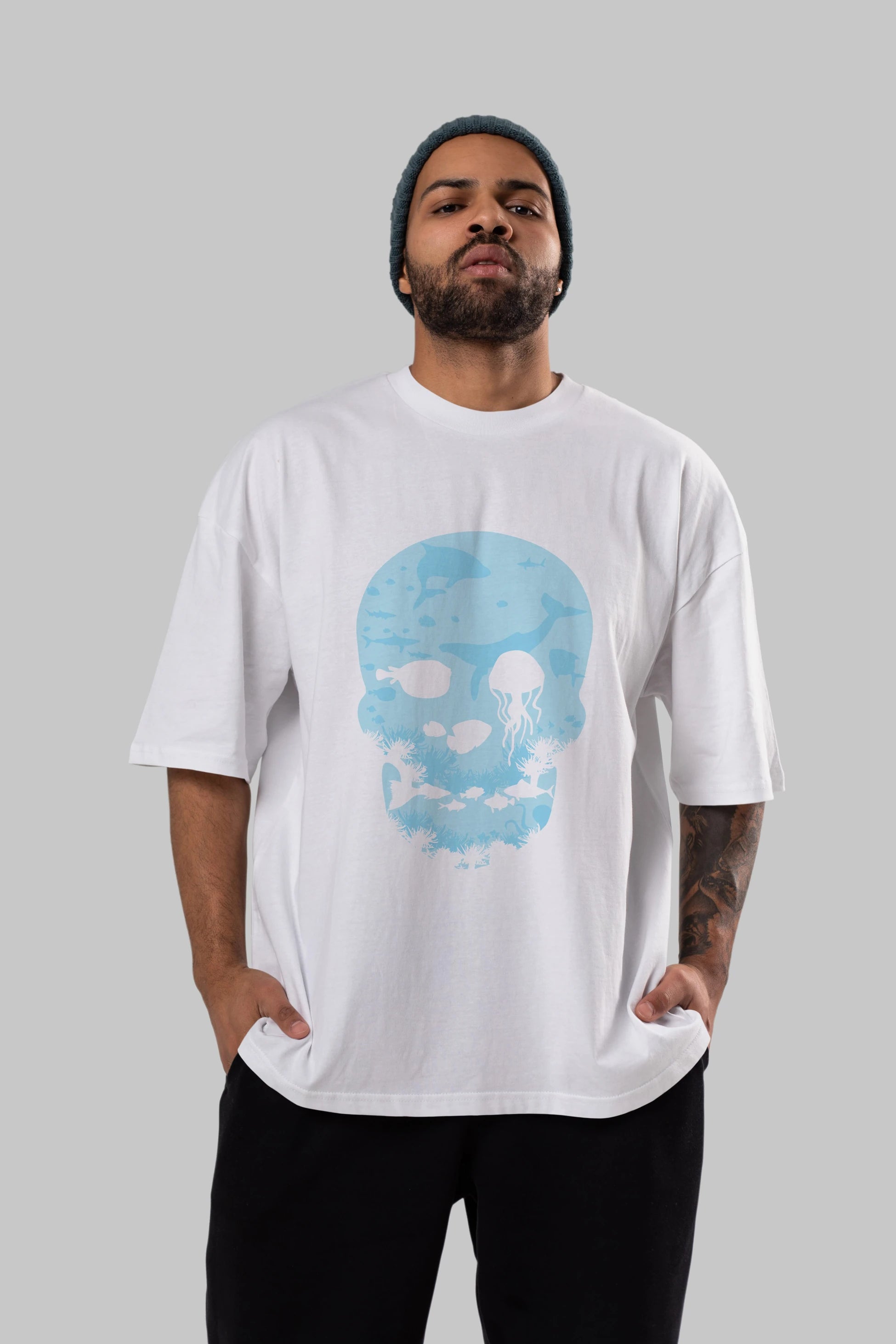 Dead Sea Ön Baskılı Oversize t-shirt %100 pamuk Erkek Kadın Unisex