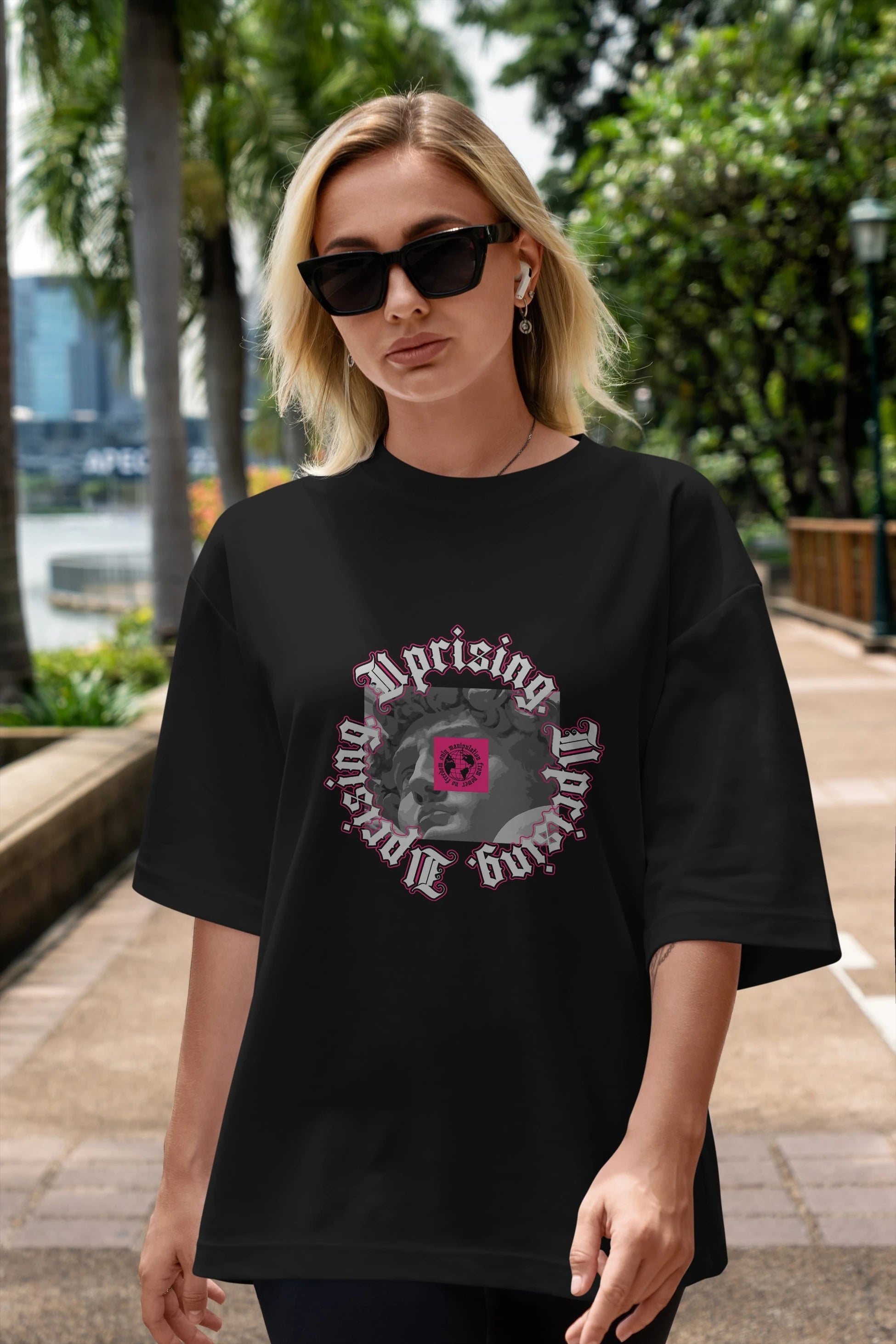 Uprising Ön Baskılı Oversize t-shirt Erkek Kadın Unisex