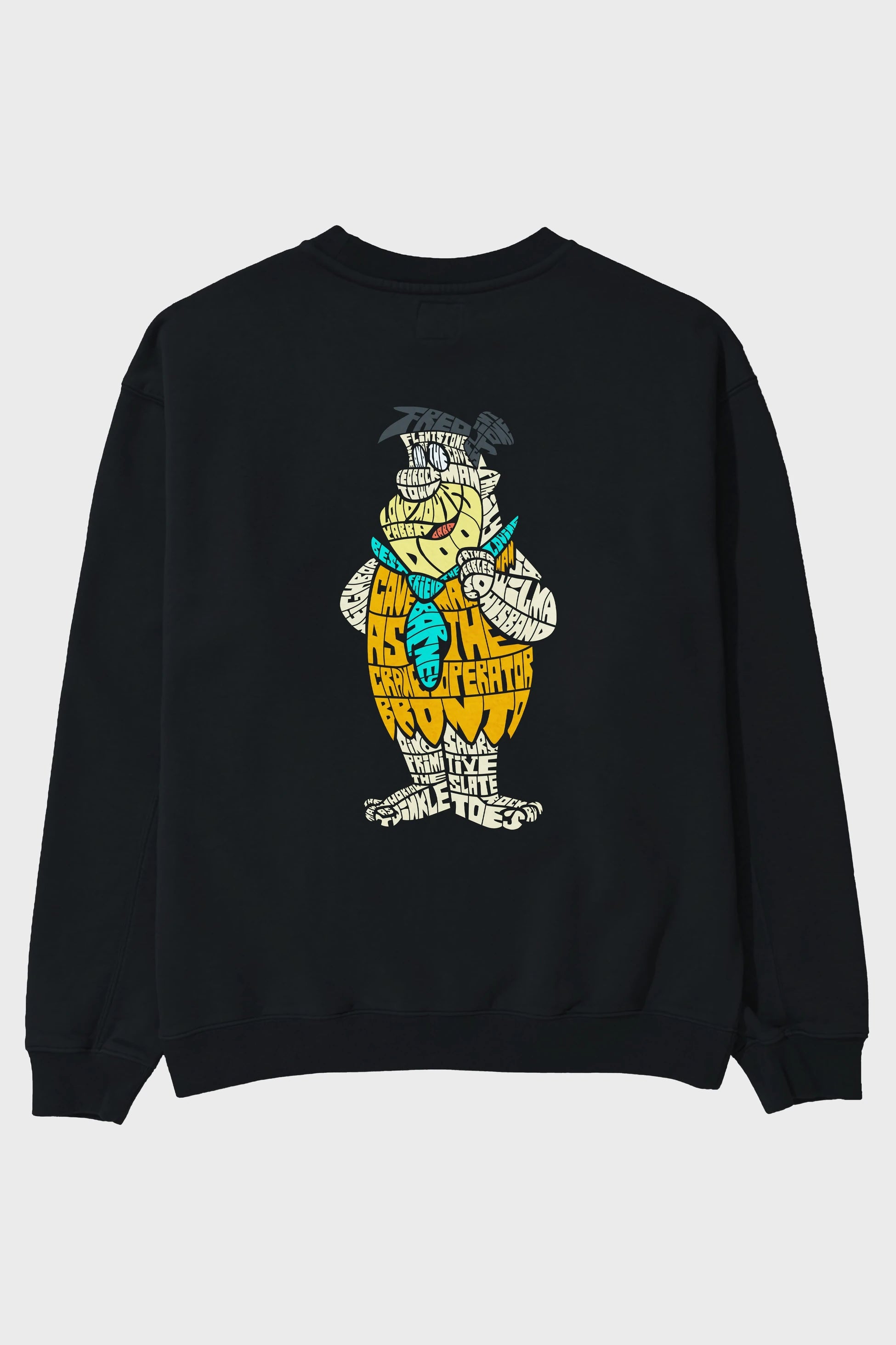 Fred Flintstone Arka Baskılı Oversize Sweatshirt Erkek Kadın Unisex