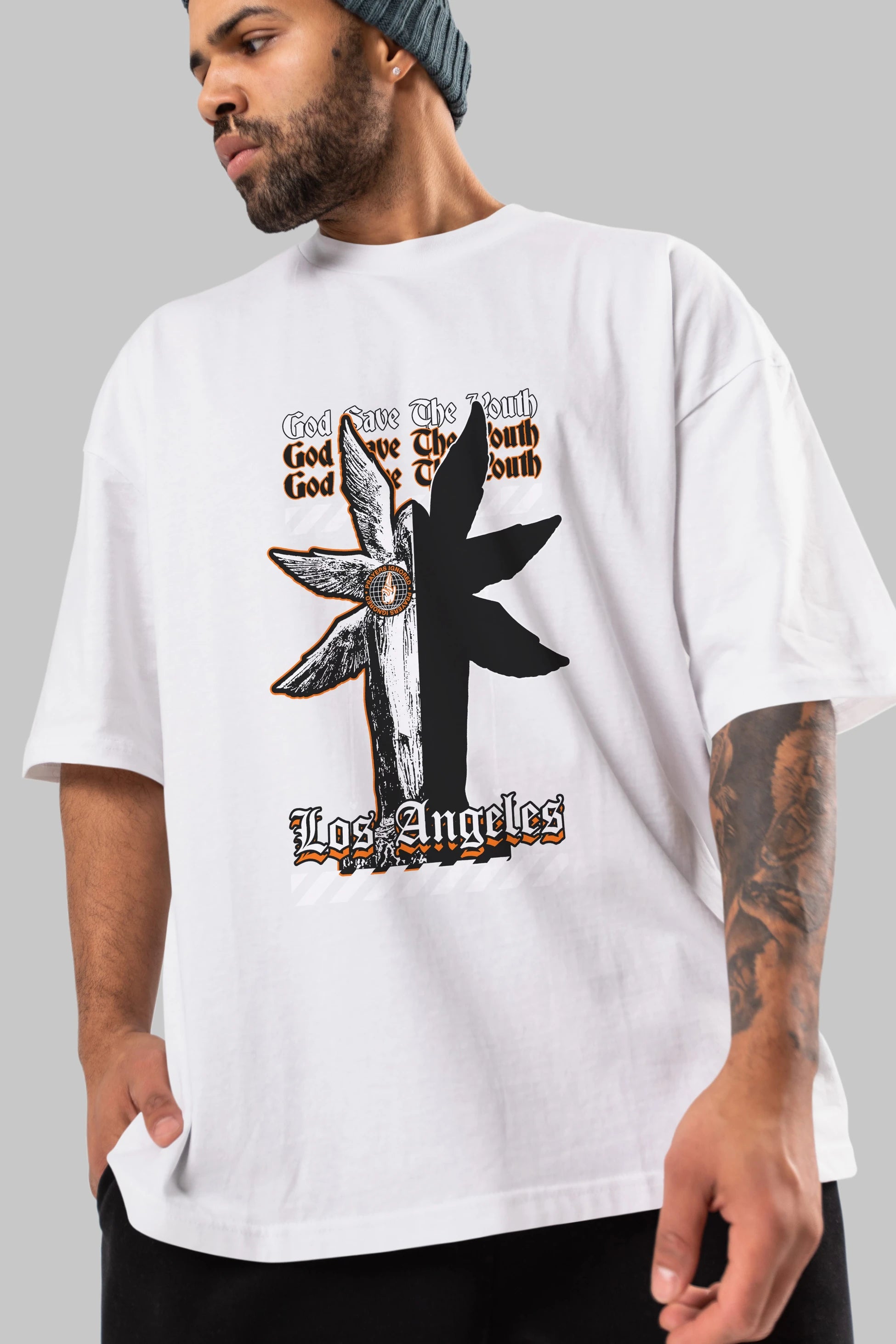 God Save The Youth Ön Baskılı Oversize t-shirt Erkek Kadın Unisex