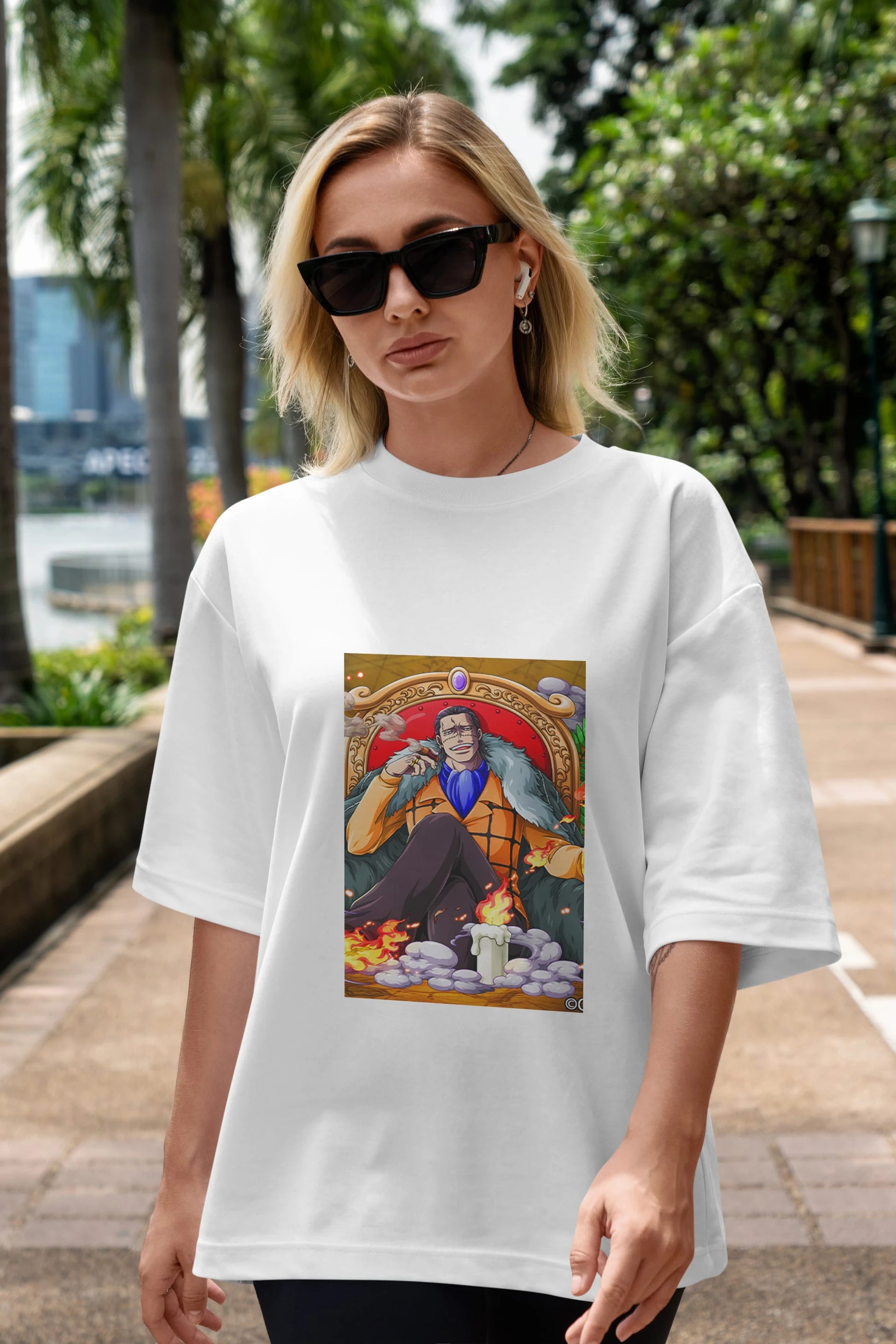 Crocodile Anime Ön Baskılı Oversize t-shirt Erkek Kadın Unisex