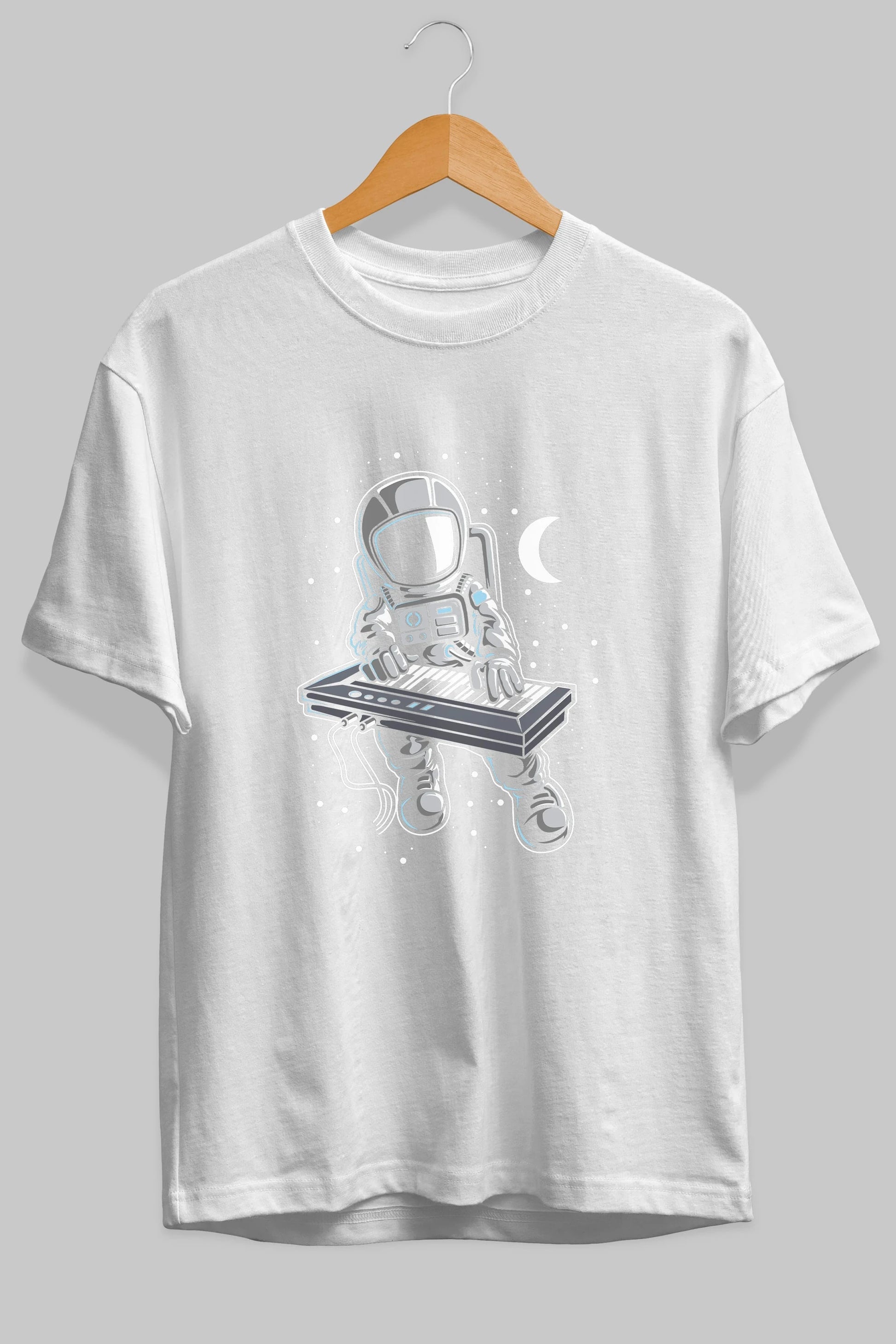 Astronaut Keyboard (2) Ön Baskılı Oversize t-shirt Erkek Kadın Unisex
